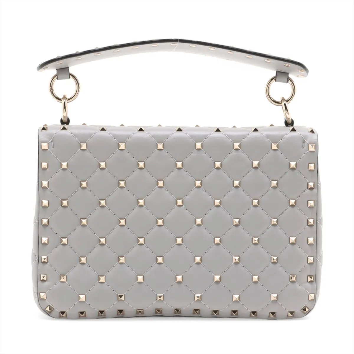 Rockstud Leather 2WAY Handbag Gray — view 2