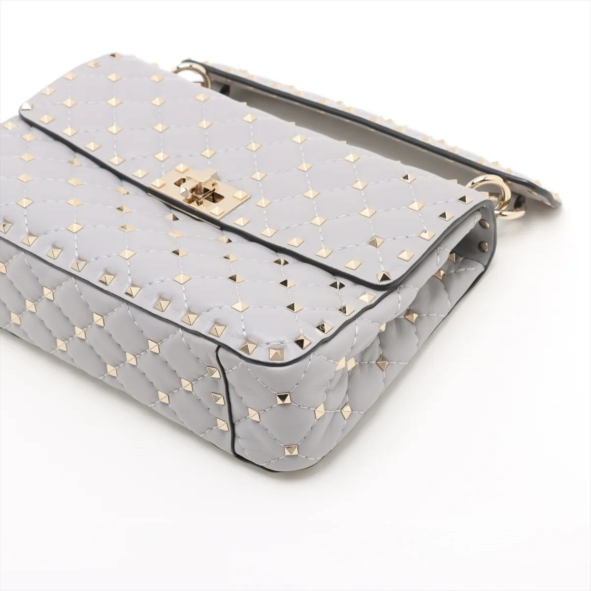 Rockstud Leather 2WAY Handbag Gray — view 3
