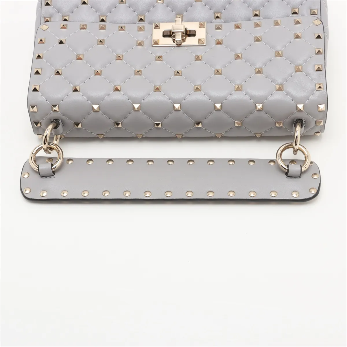 Rockstud Leather 2WAY Handbag Gray — view 5