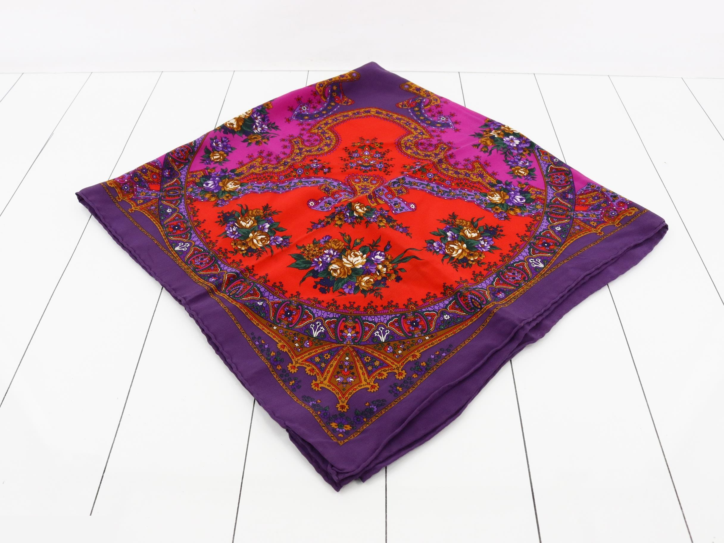 silk scarf, red-purple — view 2
