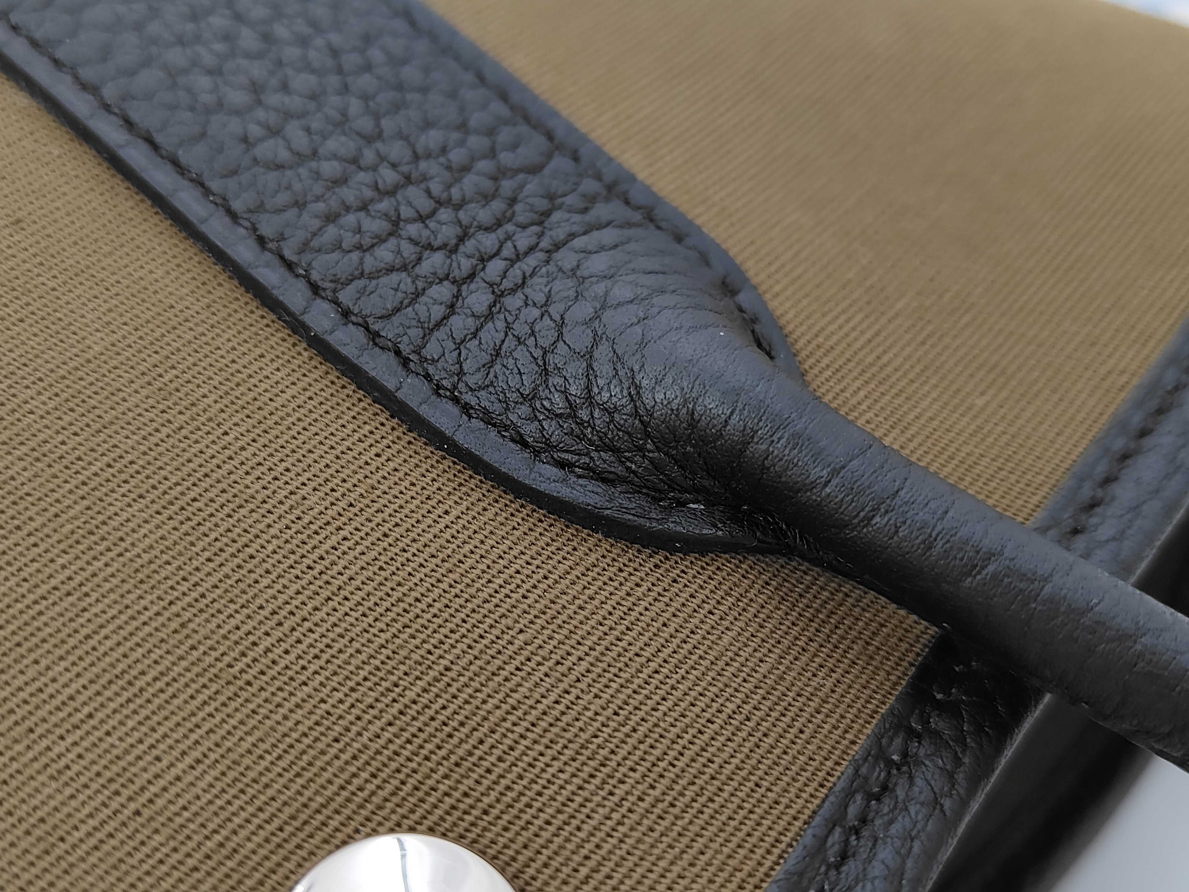 Neo Garden 23 Handbag, Black/Vert Olive (61) x Toile Officier/Negonda Leather x Silver Hardware x G Stamp — view 7