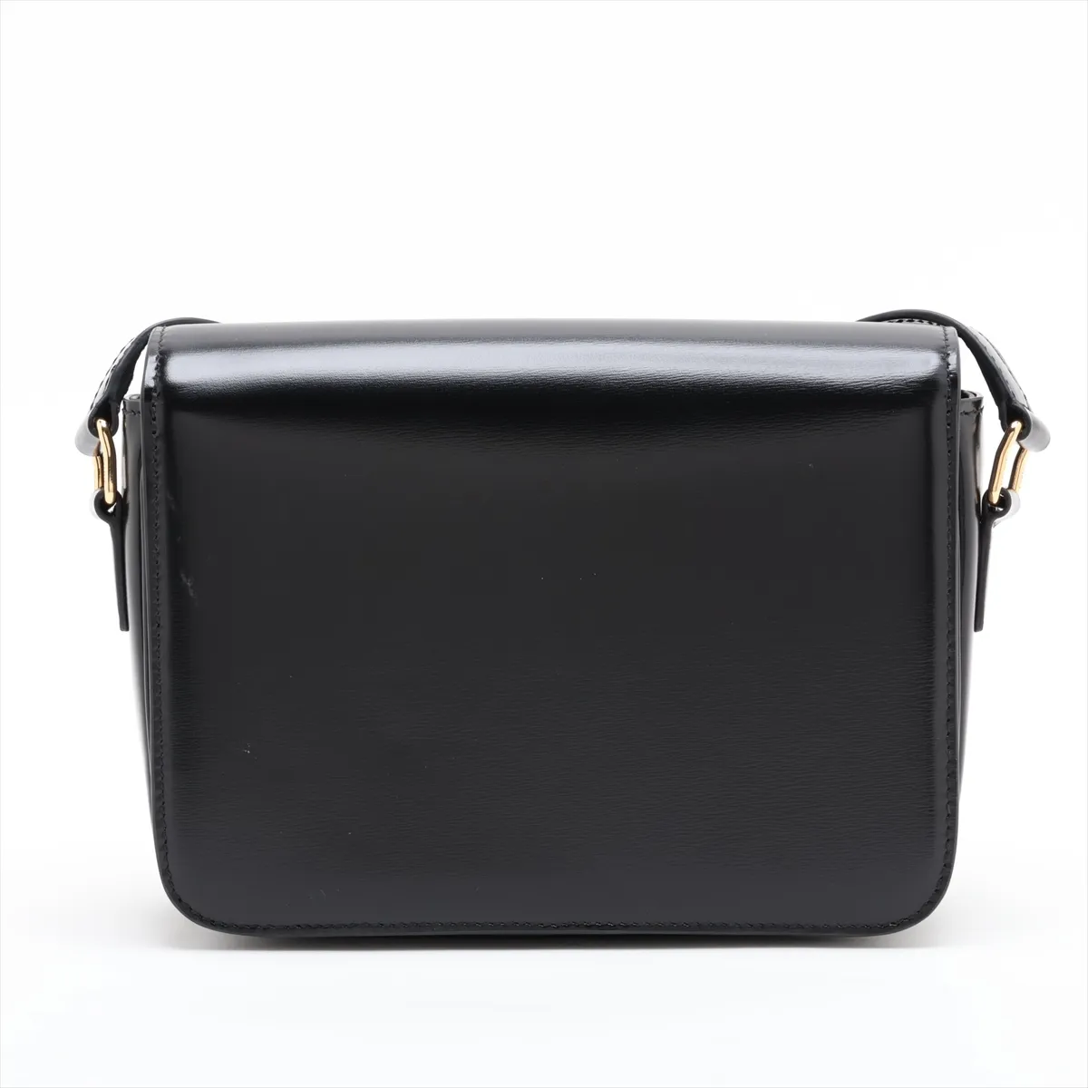 Triomphe Teen Leather Shoulder Bag, Black — view 2