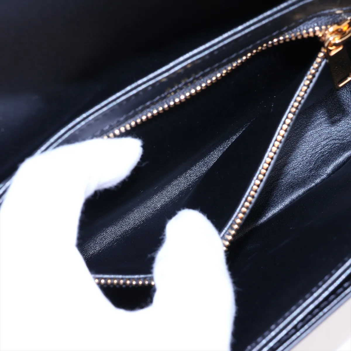 Triomphe Teen Leather Shoulder Bag, Black — view 8