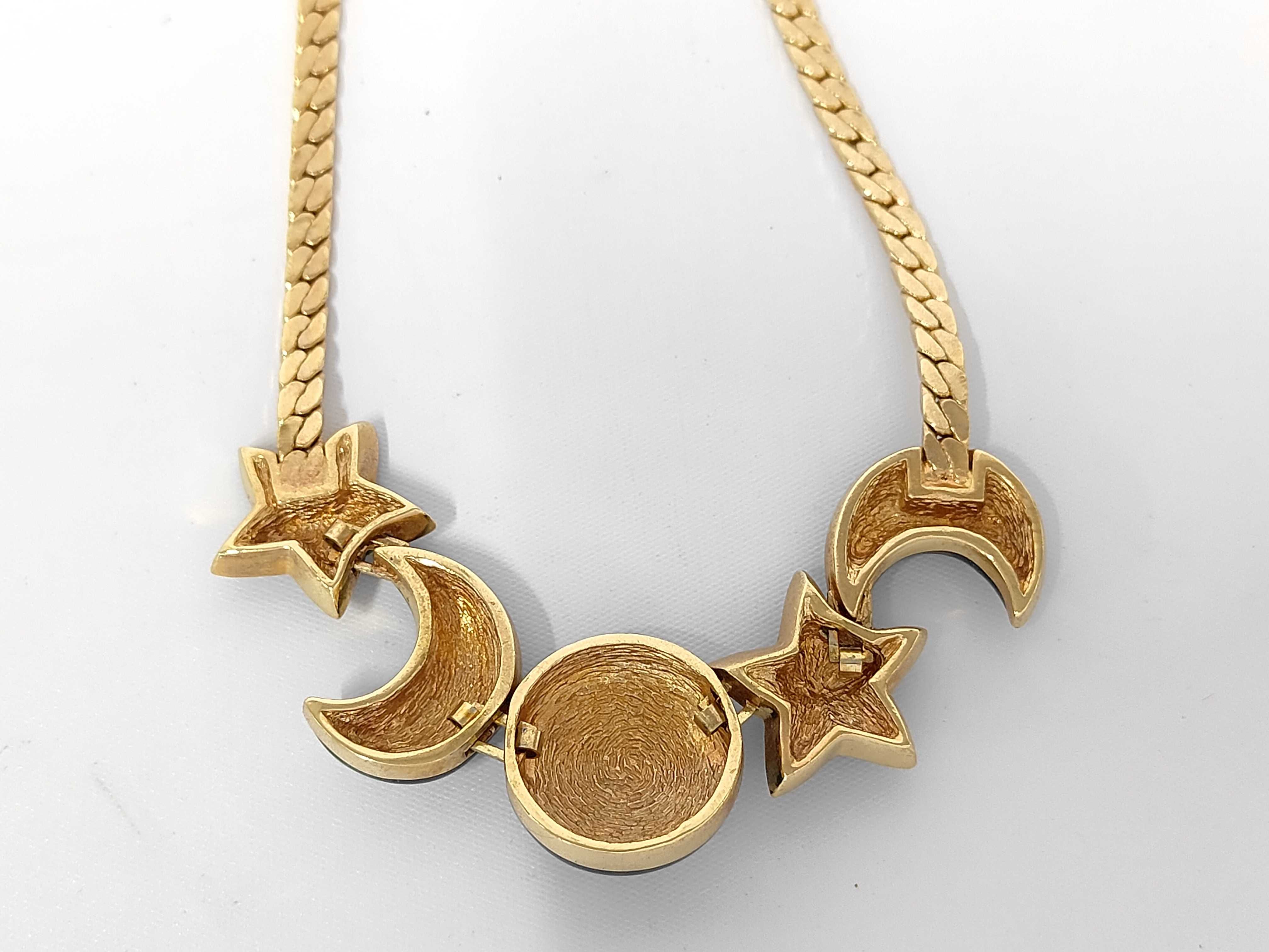 Gold/Rhinestone/Moon and Star Necklace — view 2