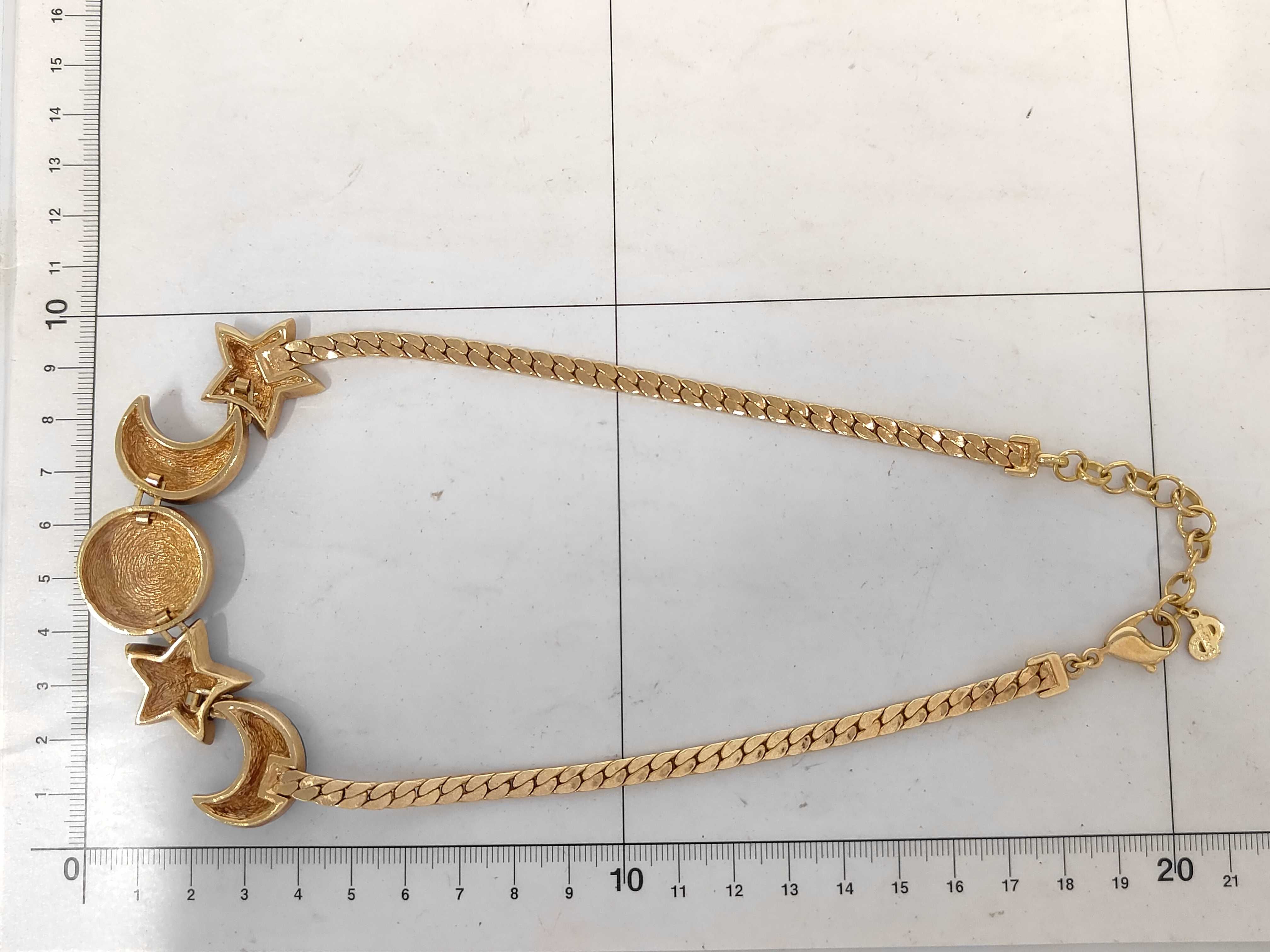 Gold/Rhinestone/Moon and Star Necklace — view 4