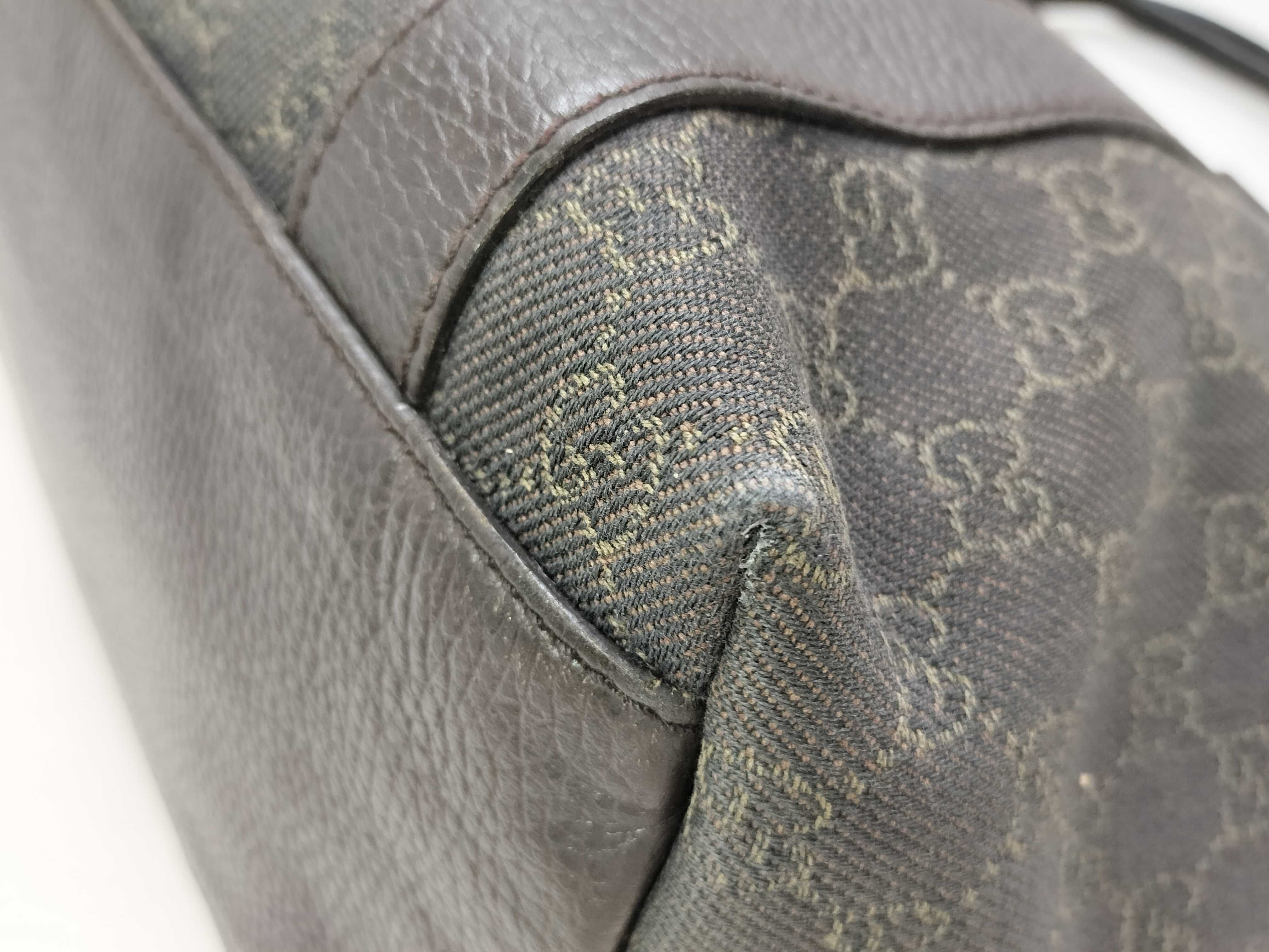 Bamboo Black Leather GG Monogram Bamboo Handle Bag Tote Bag — view 7