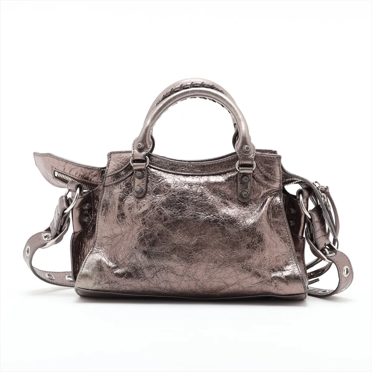 Neo Cagol XS 700940 Leather 2-Way Handbag Gold with Mirror — view 2