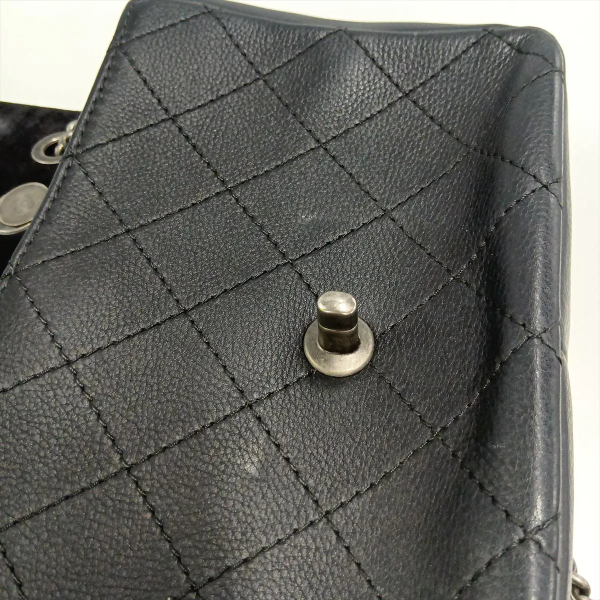 Matelassé Leather Single Flap Double Chain Bag, Black with Gunmetal Hardware, 24930057, Serial Number 24 — view 12