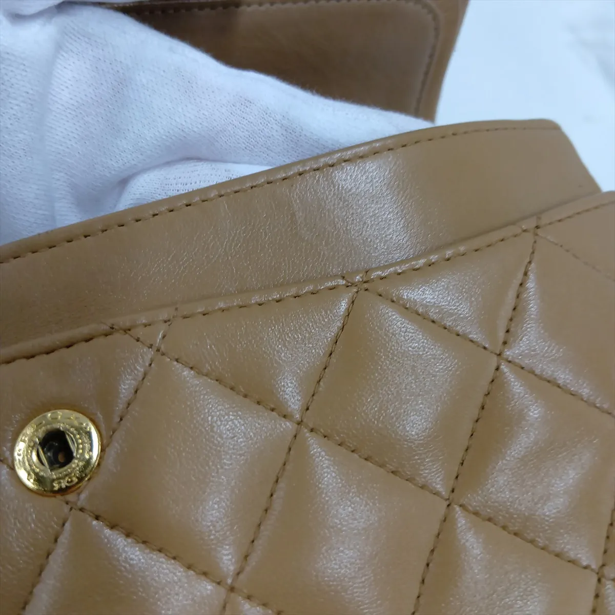 [Individually packaged] Chanel Matelassé 23 Small Lambskin Double Flap Double Chain Bag, Brown with Gold Hardware, 3614215, Series 3 — view 13