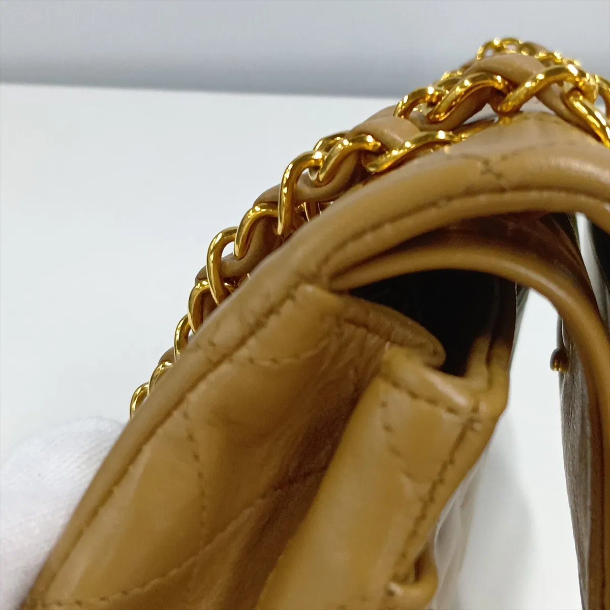 [Individually packaged] Chanel Matelassé 23 Small Lambskin Double Flap Double Chain Bag, Brown with Gold Hardware, 3614215, Series 3 — view 15