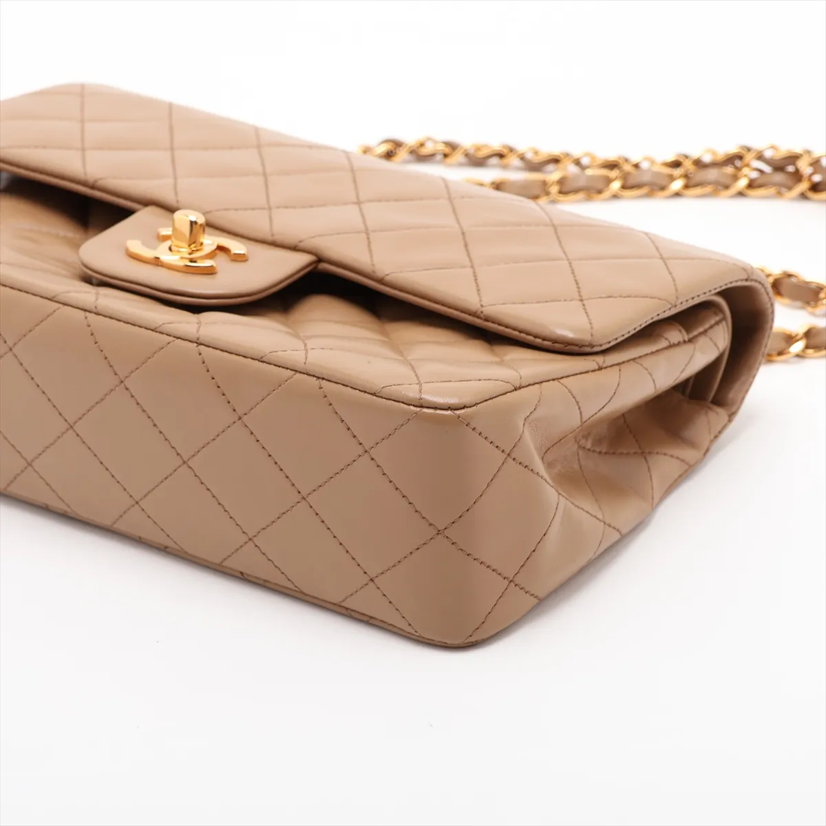 [Individually packaged] Chanel Matelassé 23 Small Lambskin Double Flap Double Chain Bag, Brown with Gold Hardware, 3614215, Series 3 — view 3