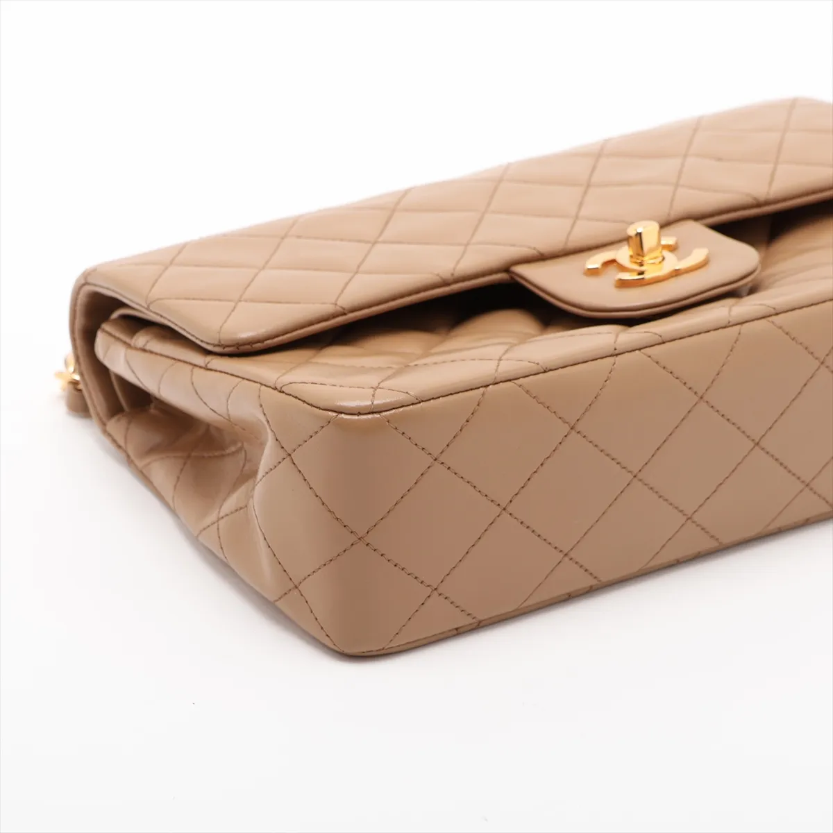 [Individually packaged] Chanel Matelassé 23 Small Lambskin Double Flap Double Chain Bag, Brown with Gold Hardware, 3614215, Series 3 — view 4