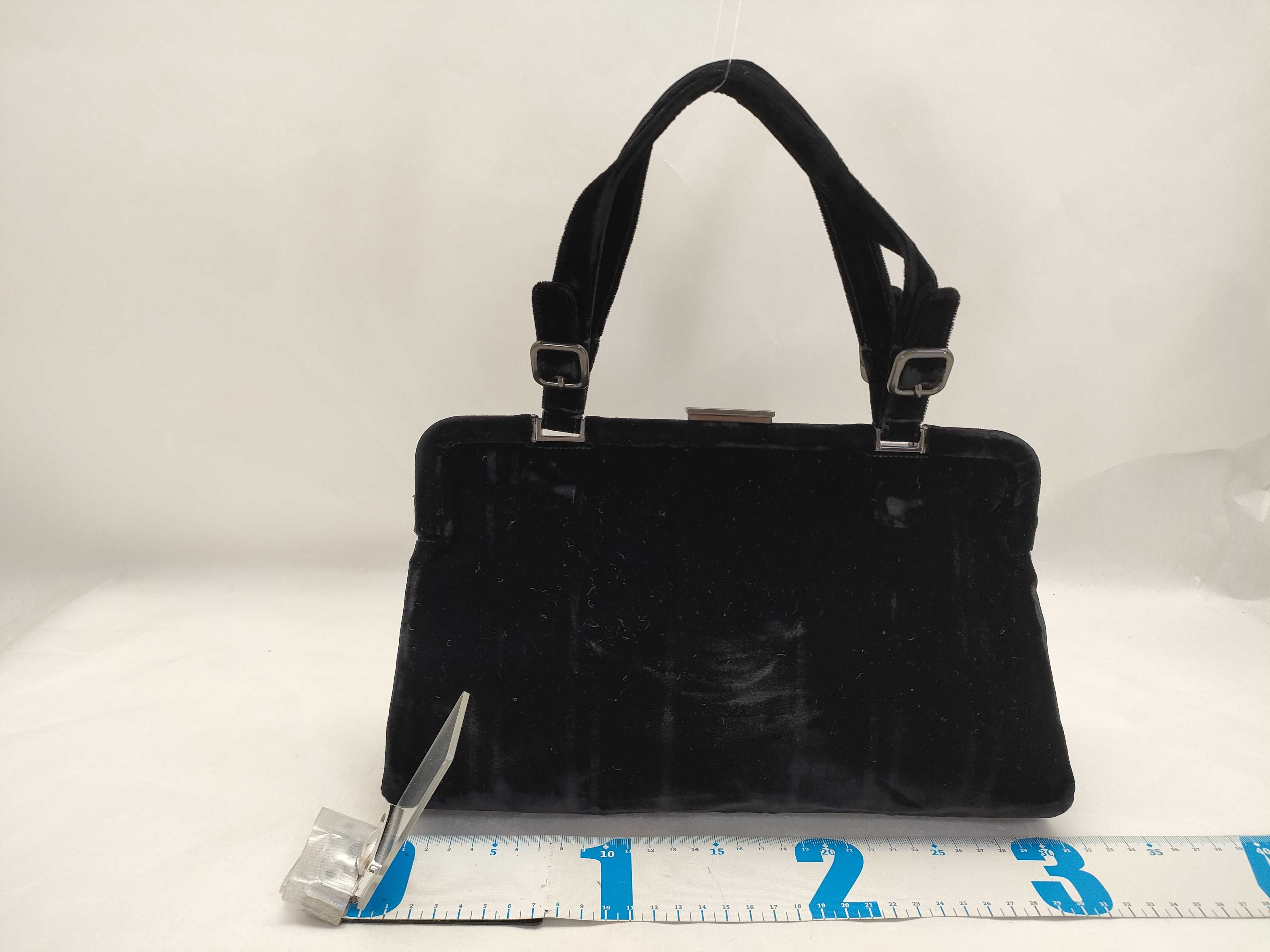 Velour Handbag Black Handbag — view 2