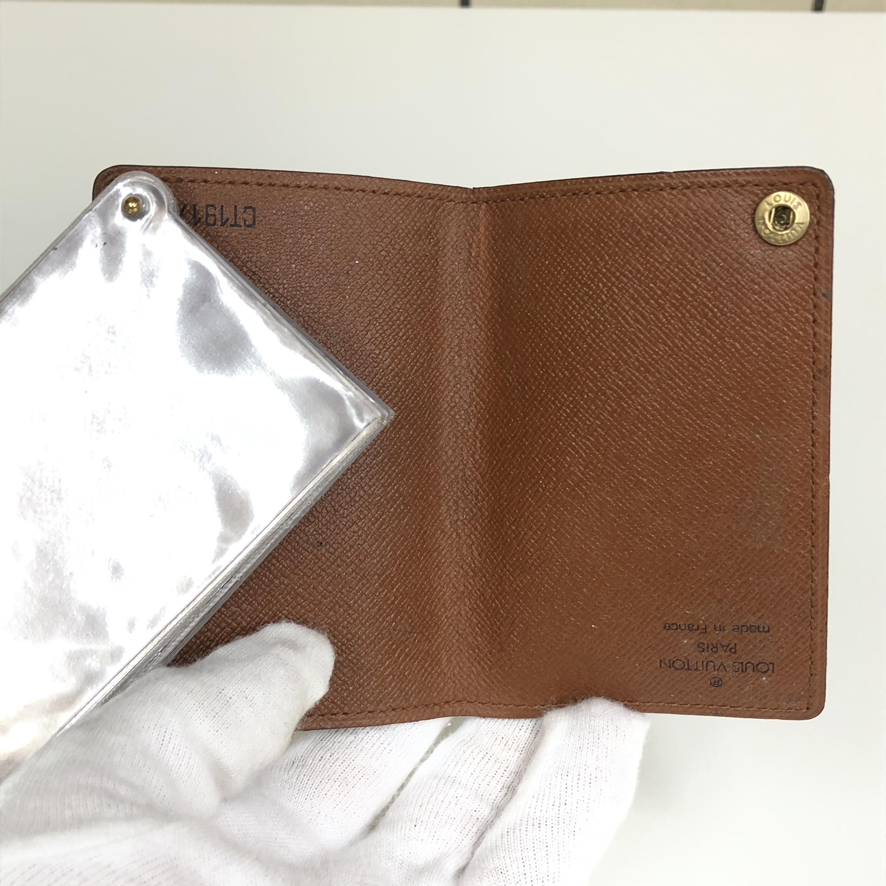 Monogram Portecarte Credit Pression M60937 Card Case CT1917 Business Card Holder Pass Case Card Holder Made in France Wallet — view 10