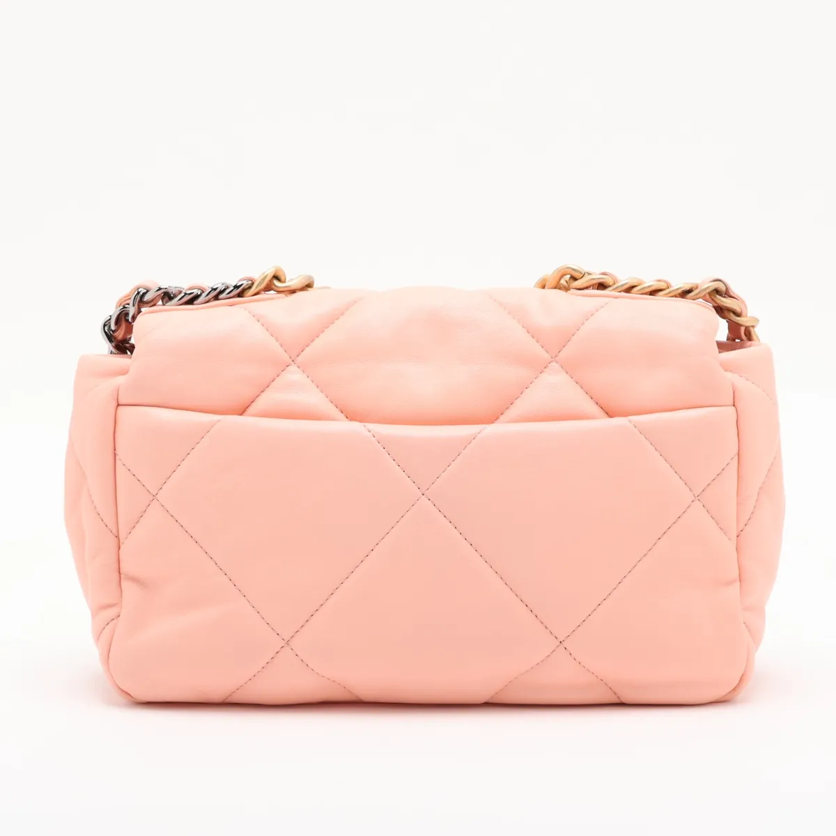 19 Lambskin Chain Shoulder Bag Pink Gold x Silver Hardware L7L92UAC Random Plate AS1160 — view 2