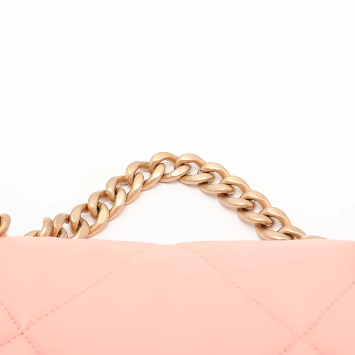 19 Lambskin Chain Shoulder Bag Pink Gold x Silver Hardware L7L92UAC Random Plate AS1160 — view 6