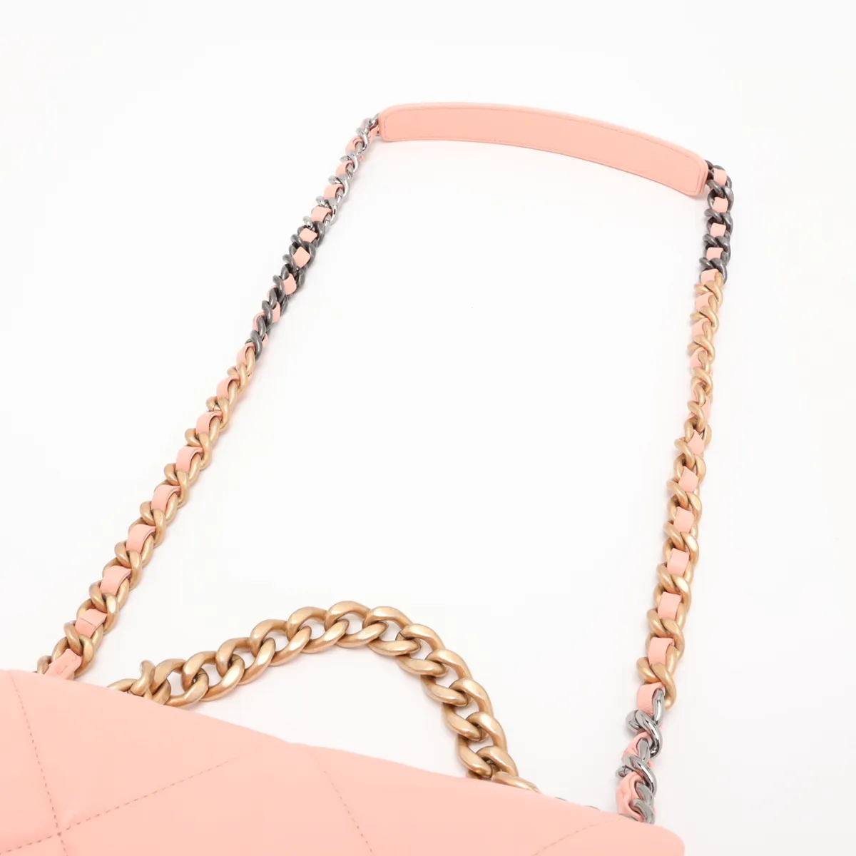 19 Lambskin Chain Shoulder Bag Pink Gold x Silver Hardware L7L92UAC Random Plate AS1160 — view 7
