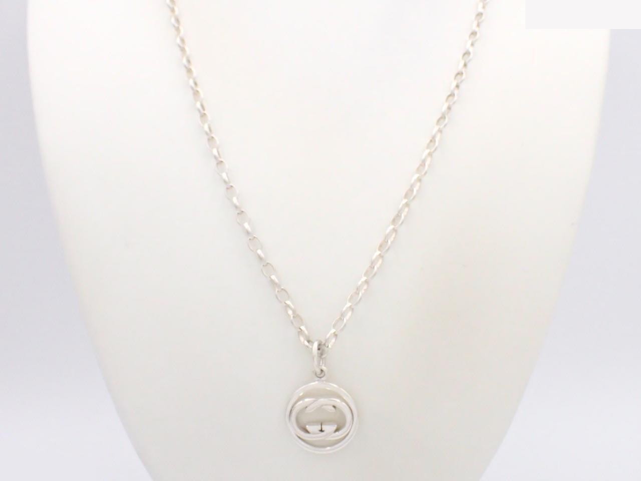 Interlocking G Necklace, 925 Sterling Silver, 14.6g, Chain approx. 56cm — view 3