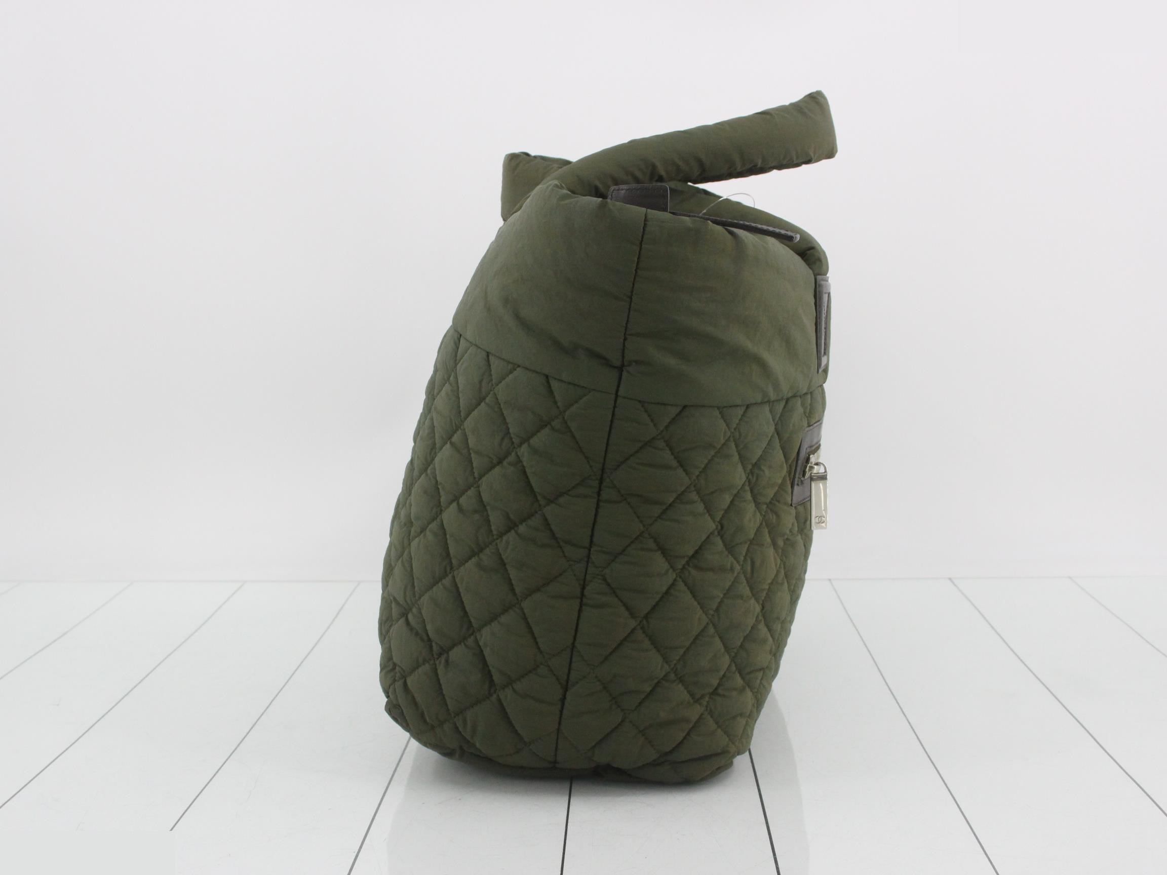 Coco Cocoon Nylon Tote Bag, Khaki — view 4