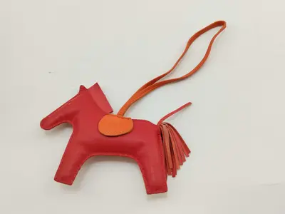 Rodeo Charm GM Bag Charm Leather Red Brown Camel Charm