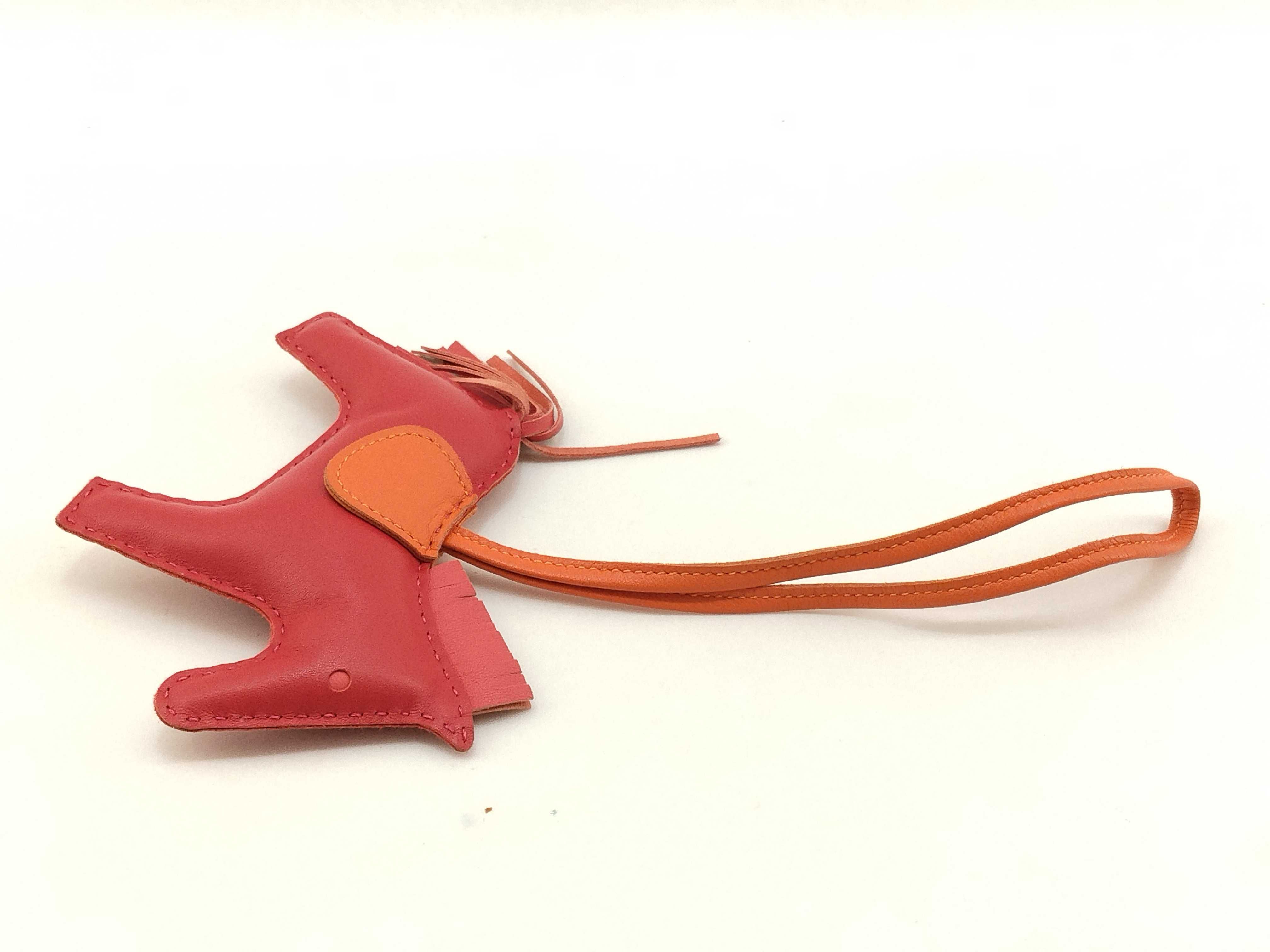 Rodeo Charm GM Bag Charm Leather Red Brown Camel Charm — view 3