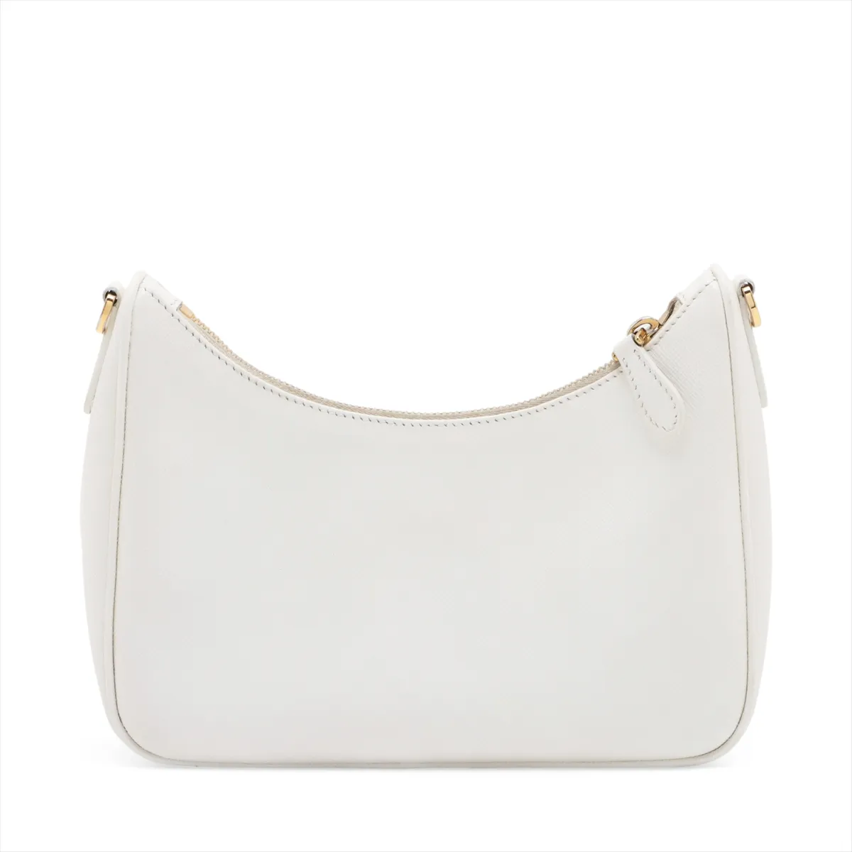 Saffiano Leather Shoulder Bag, White — view 2