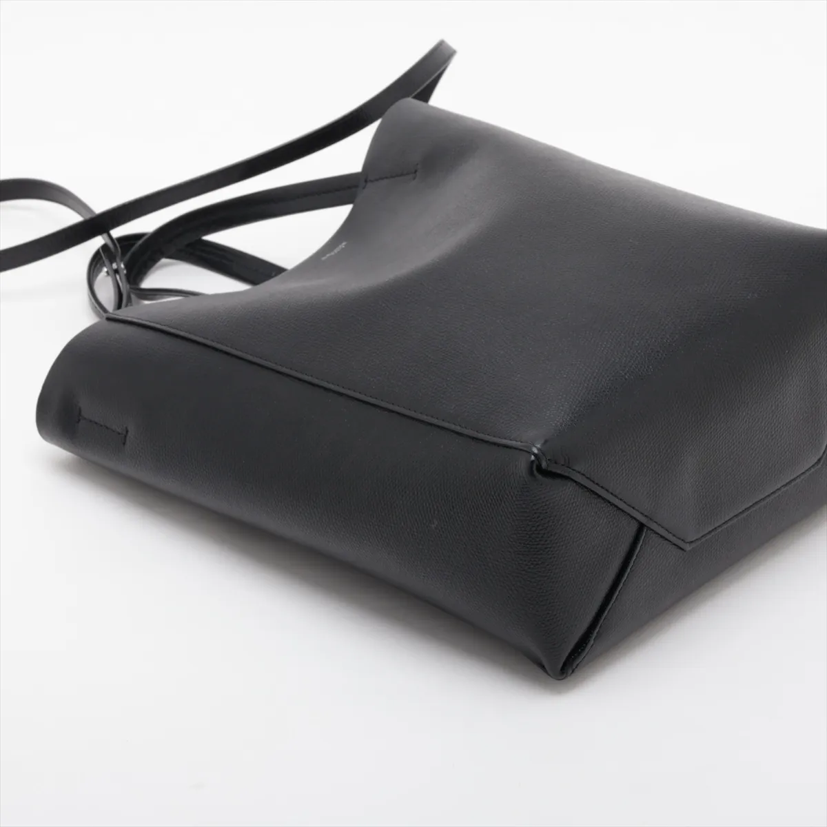 Vertical Cabas Small Leather 2-Way Tote Bag, Black — view 4