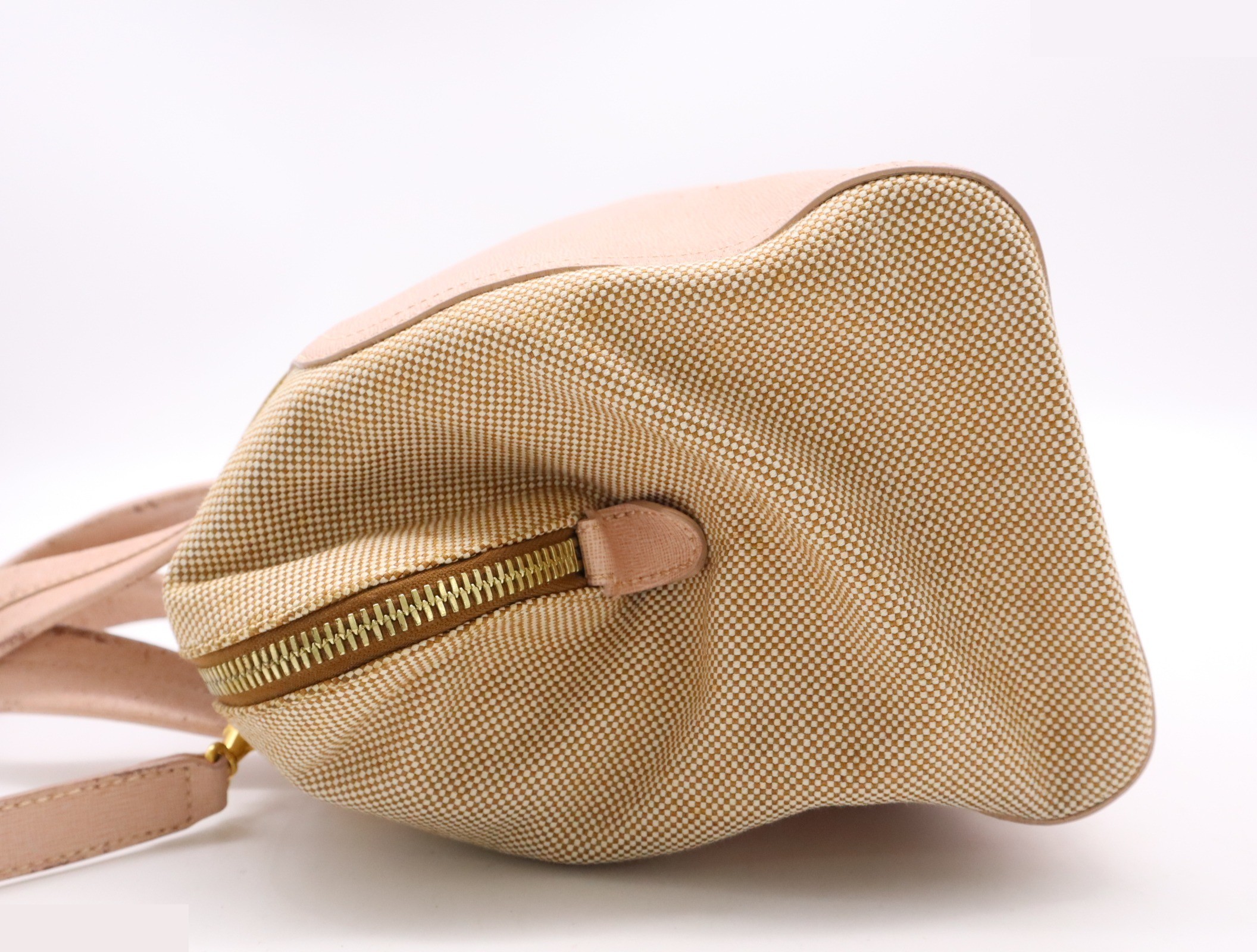 Canvas x Leather Chameleon 2way Handbag Pink GD Hardware — view 3