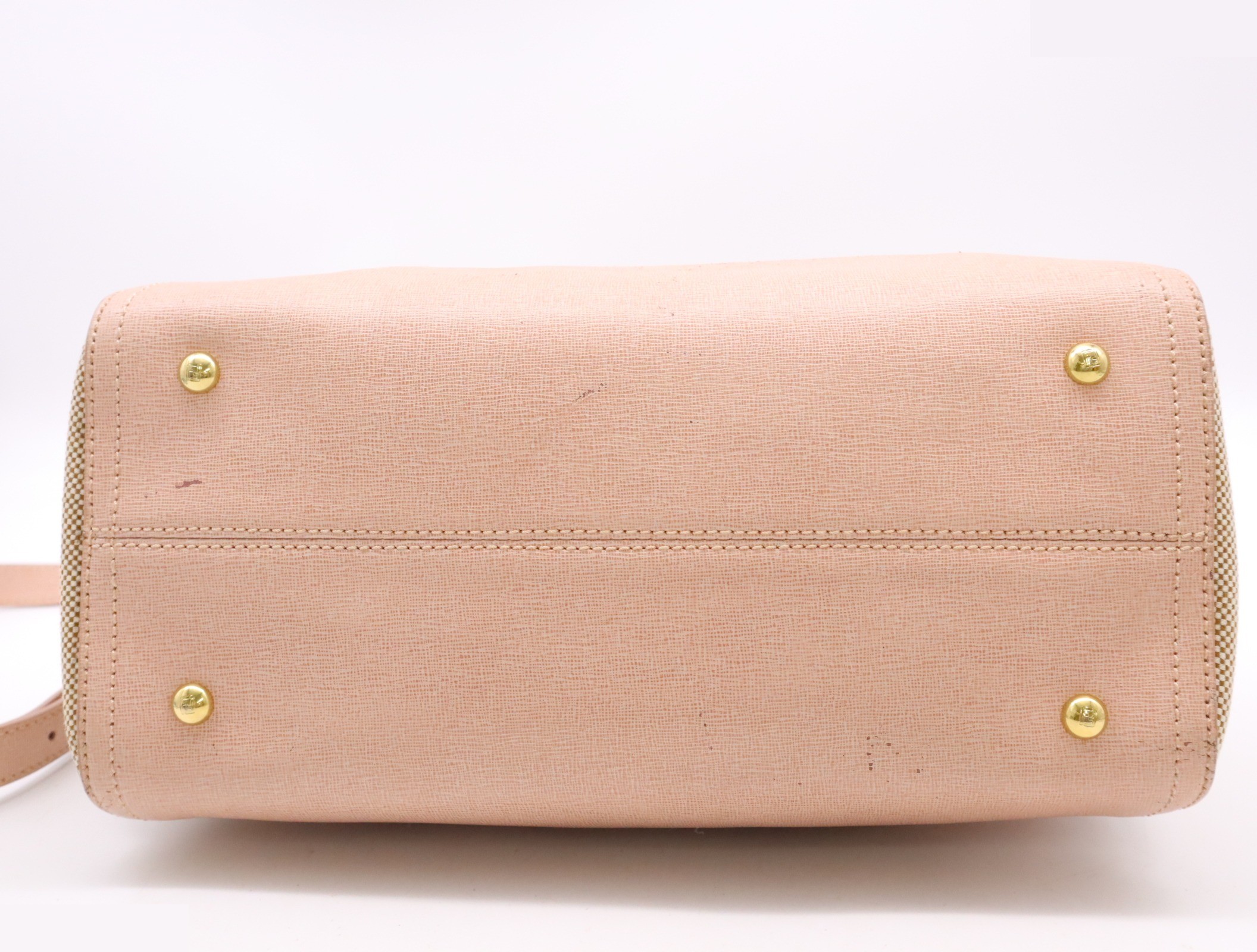 Canvas x Leather Chameleon 2way Handbag Pink GD Hardware — view 4