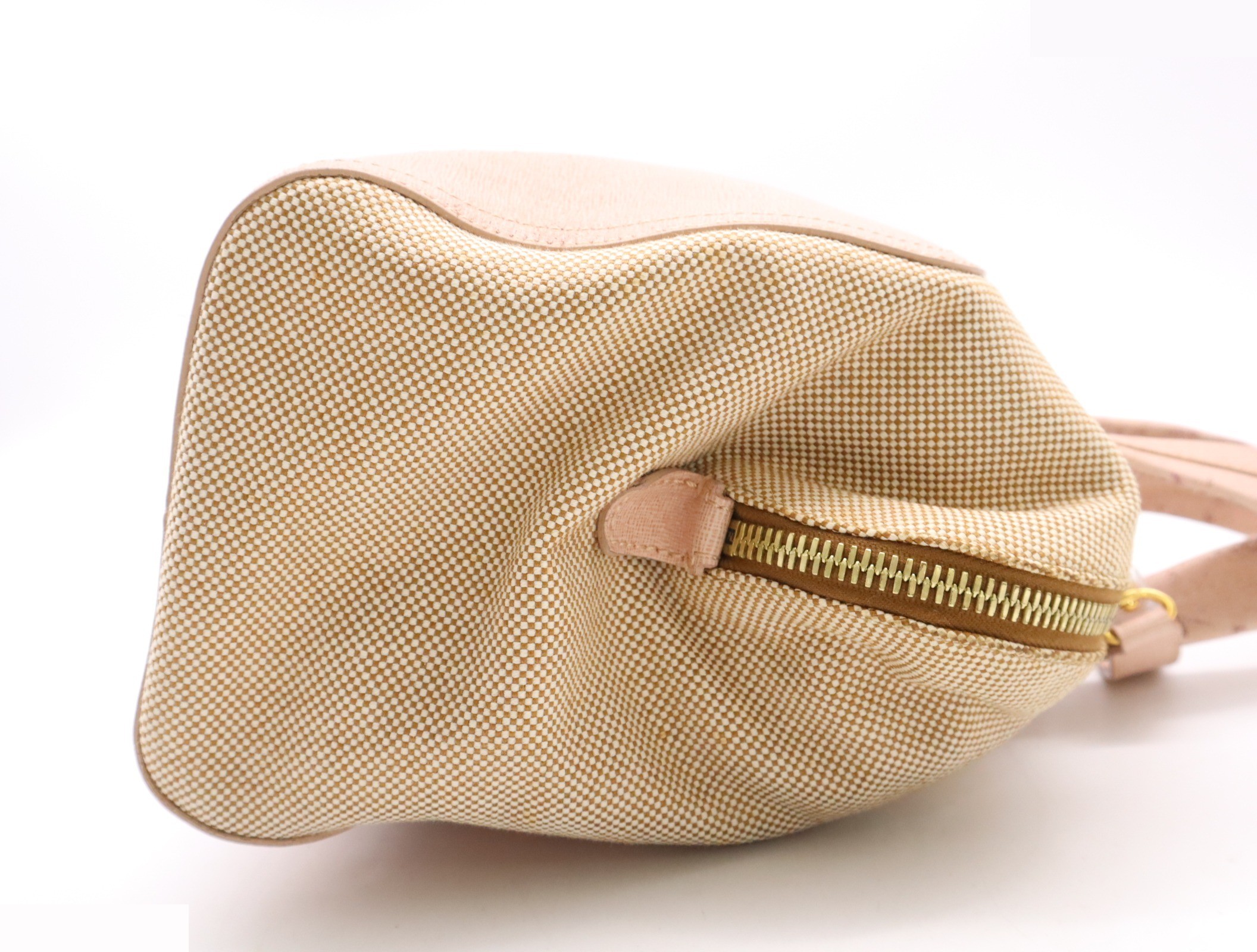 Canvas x Leather Chameleon 2way Handbag Pink GD Hardware — view 5