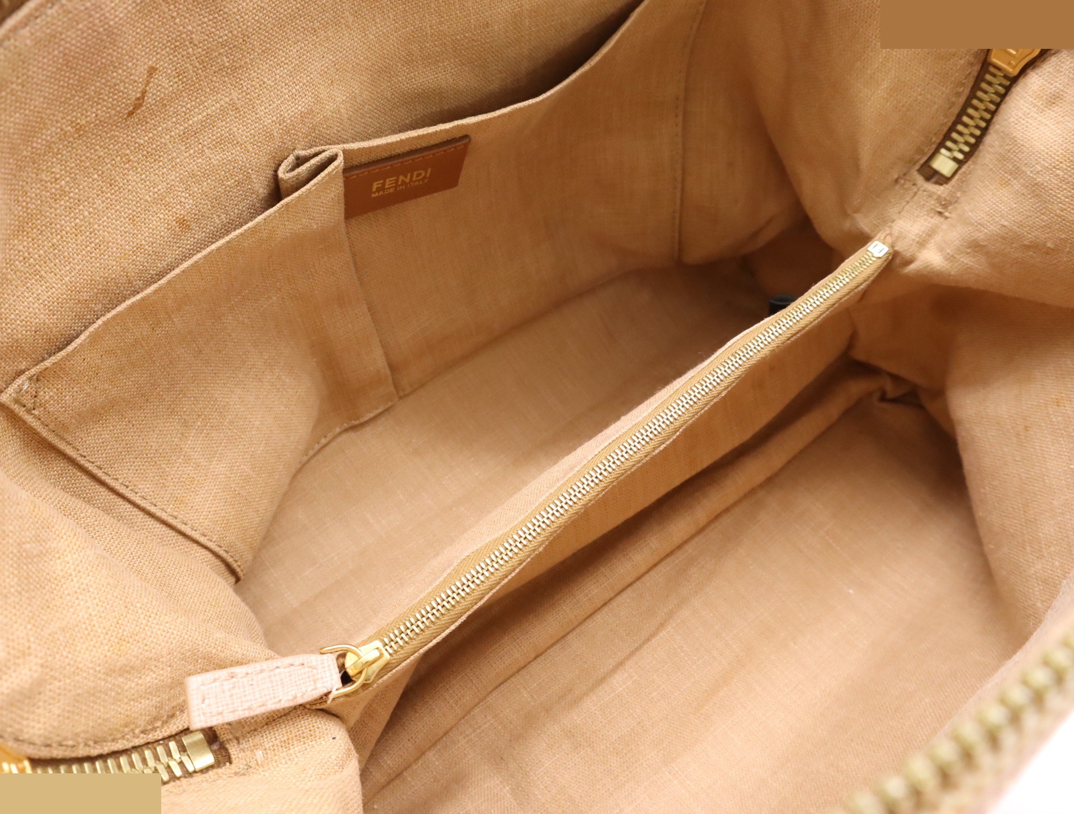 Canvas x Leather Chameleon 2way Handbag Pink GD Hardware — view 8
