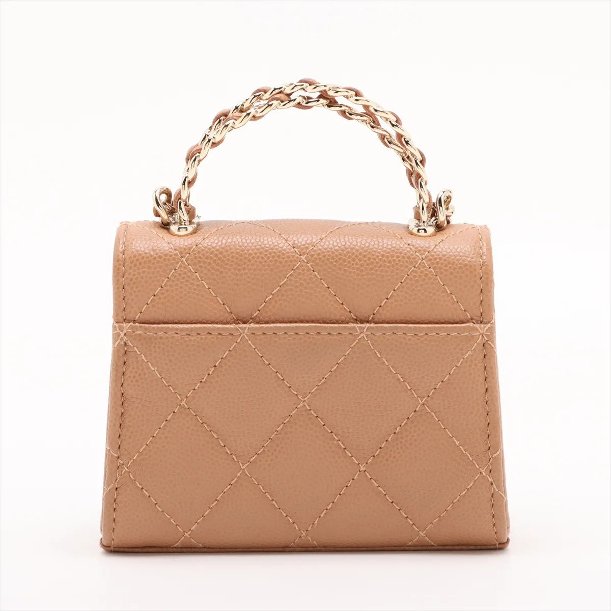 Matelasse Caviar Skin 2WAY Shoulder Bag Beige Gold Hardware C98A46P3 Random Serial — view 2