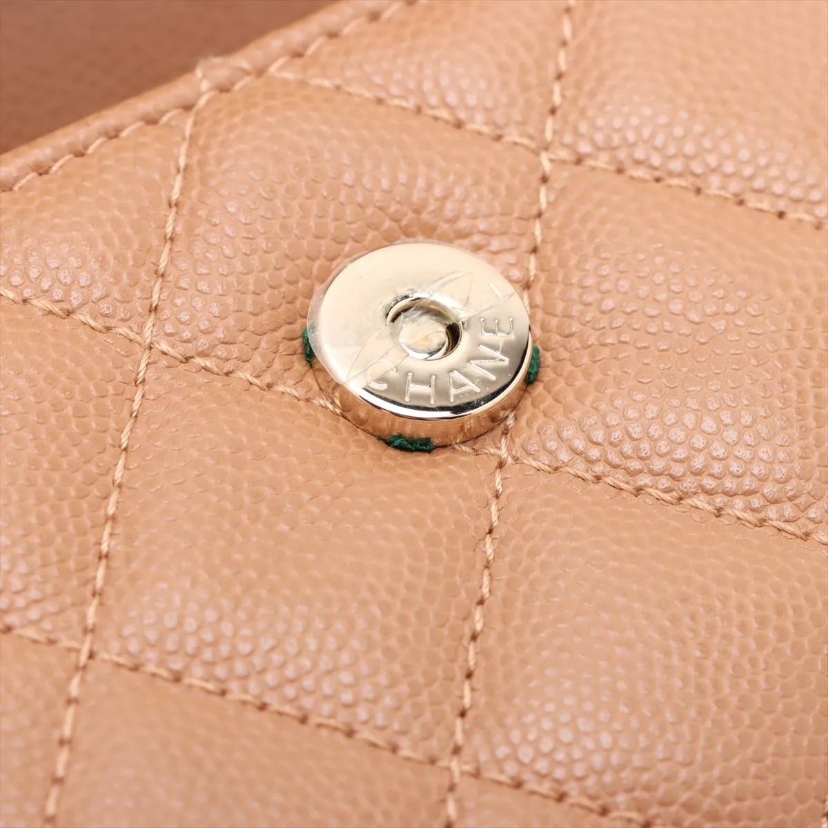 Matelasse Caviar Skin 2WAY Shoulder Bag Beige Gold Hardware C98A46P3 Random Serial — view 12
