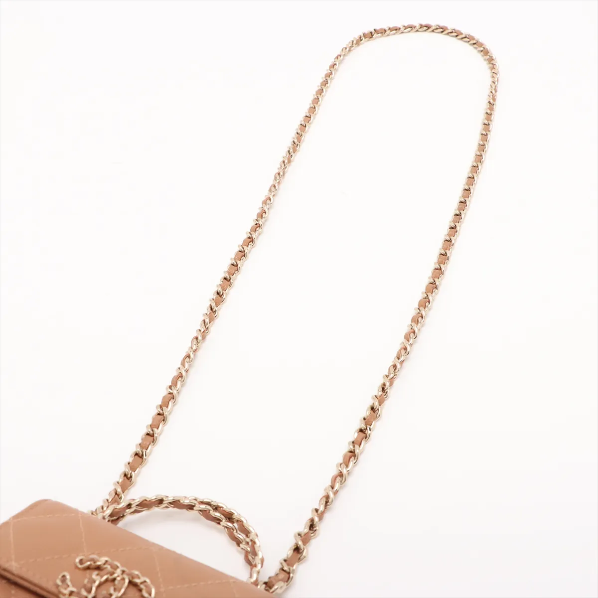 Matelasse Caviar Skin 2WAY Shoulder Bag Beige Gold Hardware C98A46P3 Random Serial — view 7