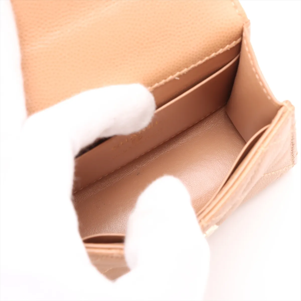 Matelasse Caviar Skin 2WAY Shoulder Bag Beige Gold Hardware C98A46P3 Random Serial — view 8