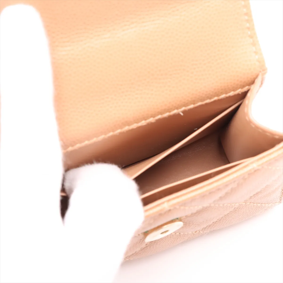Matelasse Caviar Skin 2WAY Shoulder Bag Beige Gold Hardware C98A46P3 Random Serial — view 10