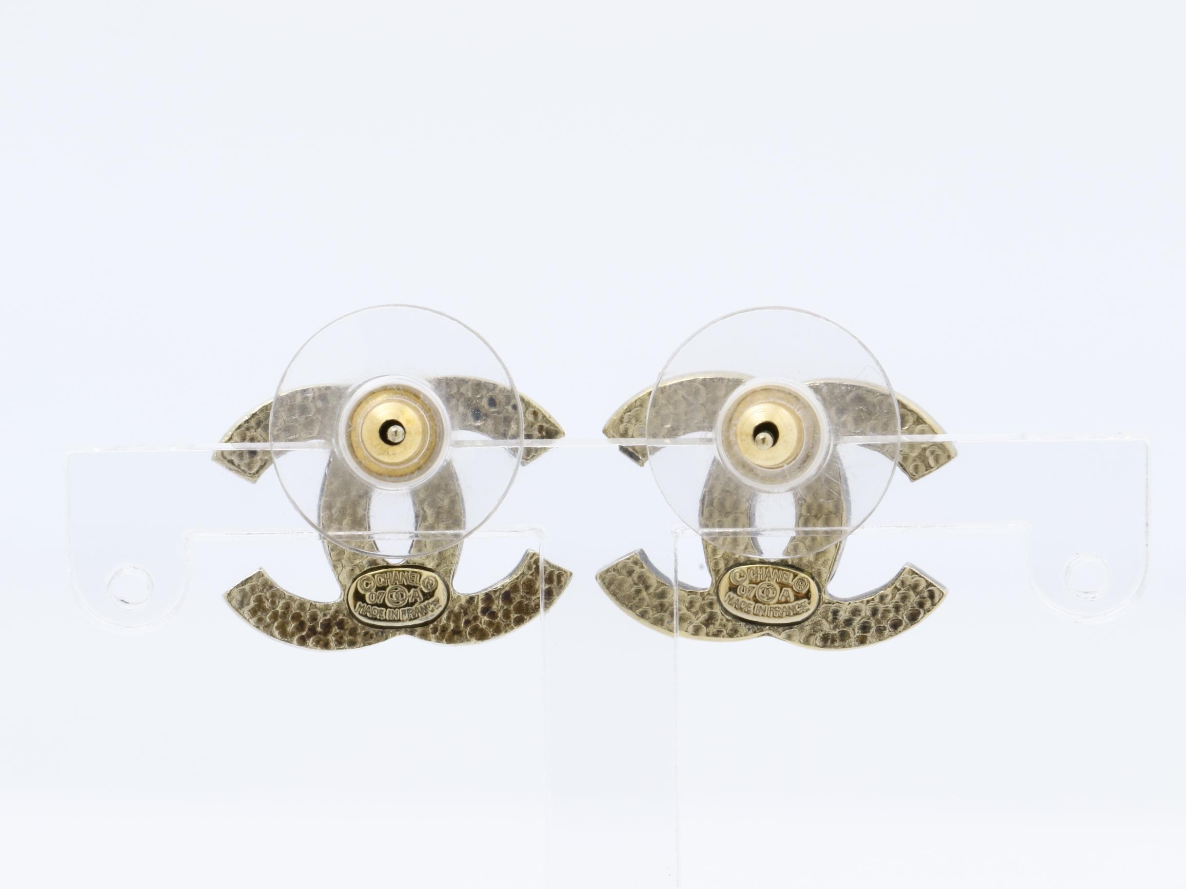 earrings, model 07A, Coco Mark, gold glitter, GP, 1.5cm wide. — view 2