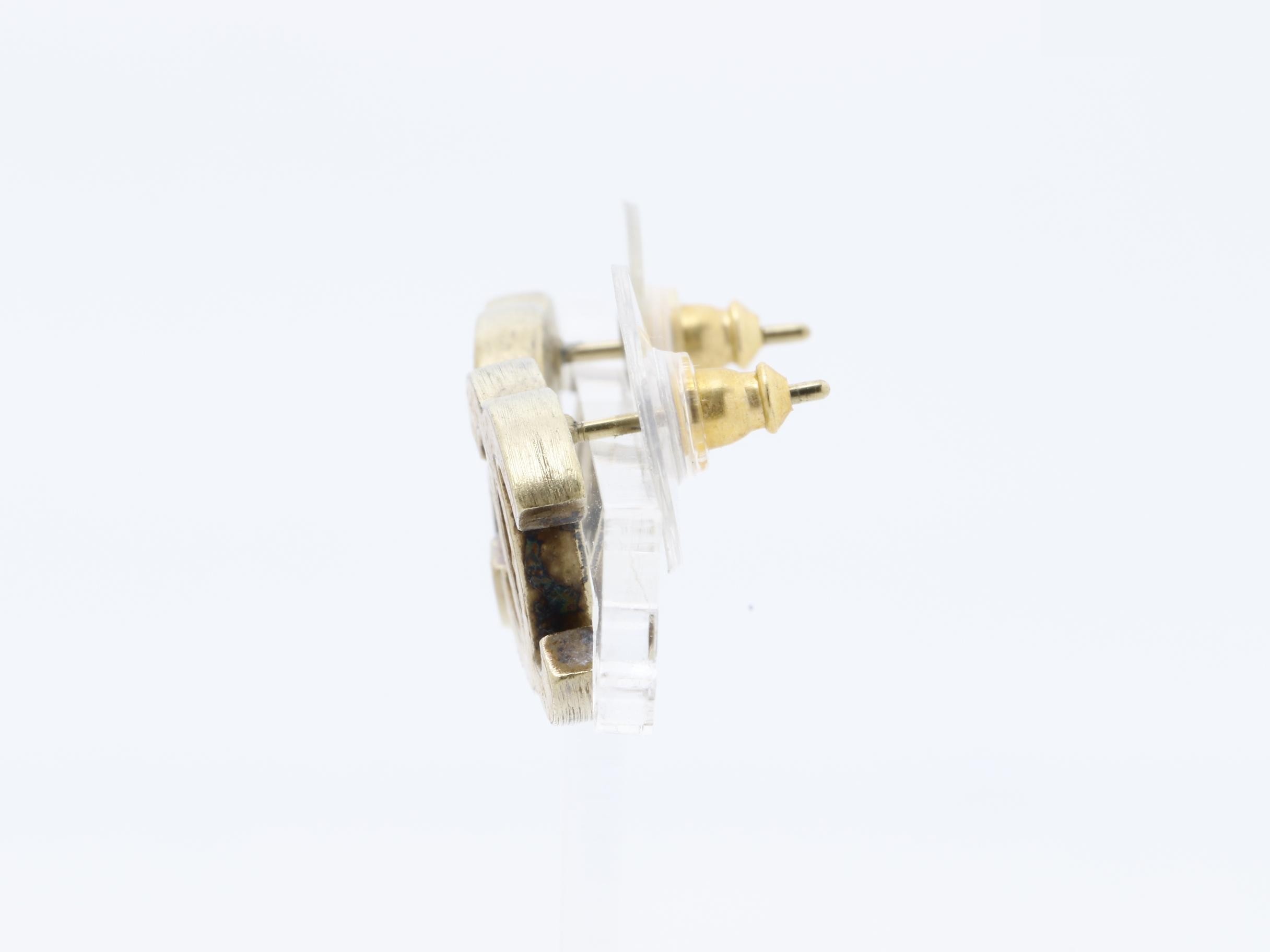 earrings, model 07A, Coco Mark, gold glitter, GP, 1.5cm wide. — view 3