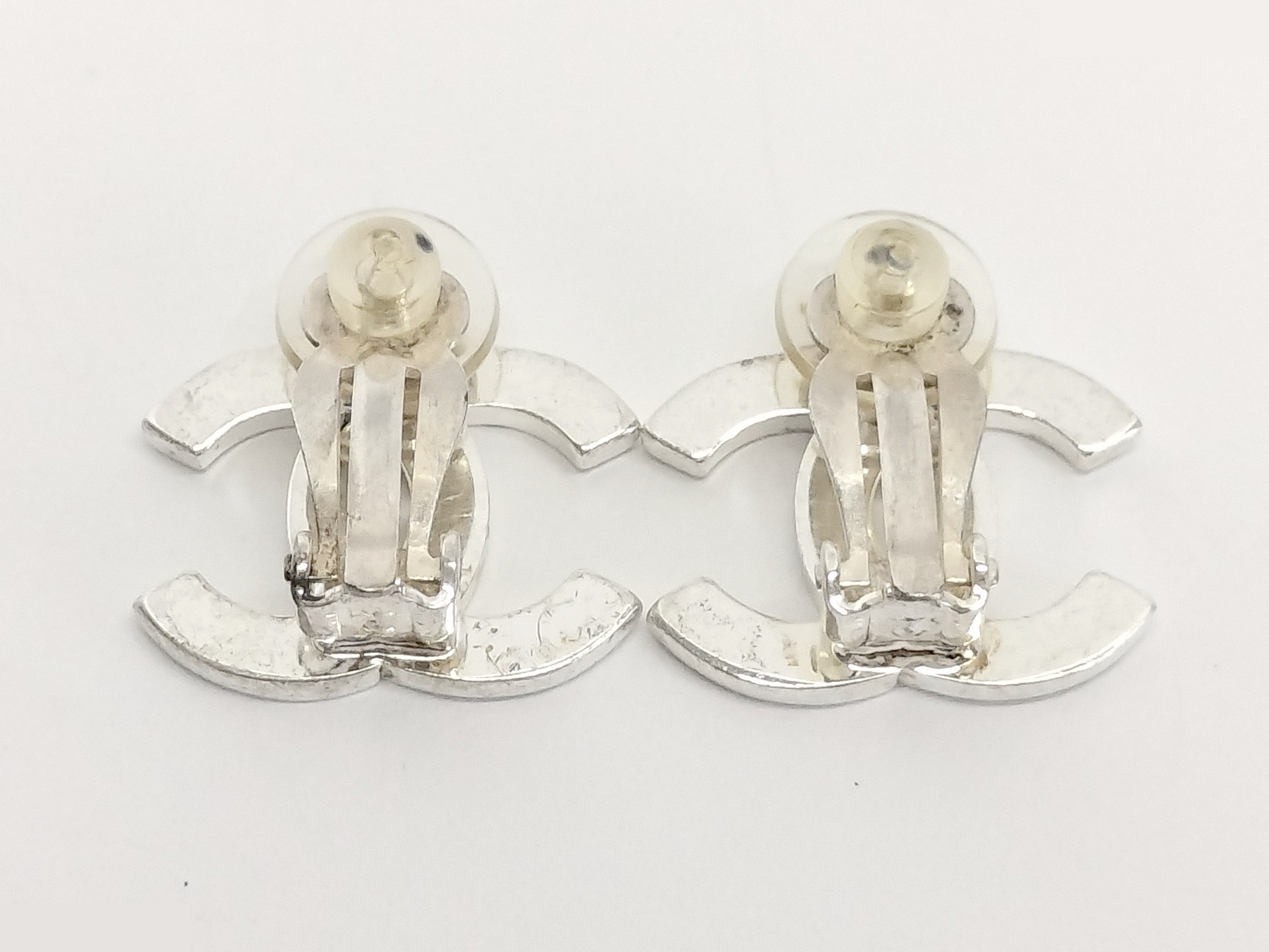 Coco Logo Silver Earrings — view 4
