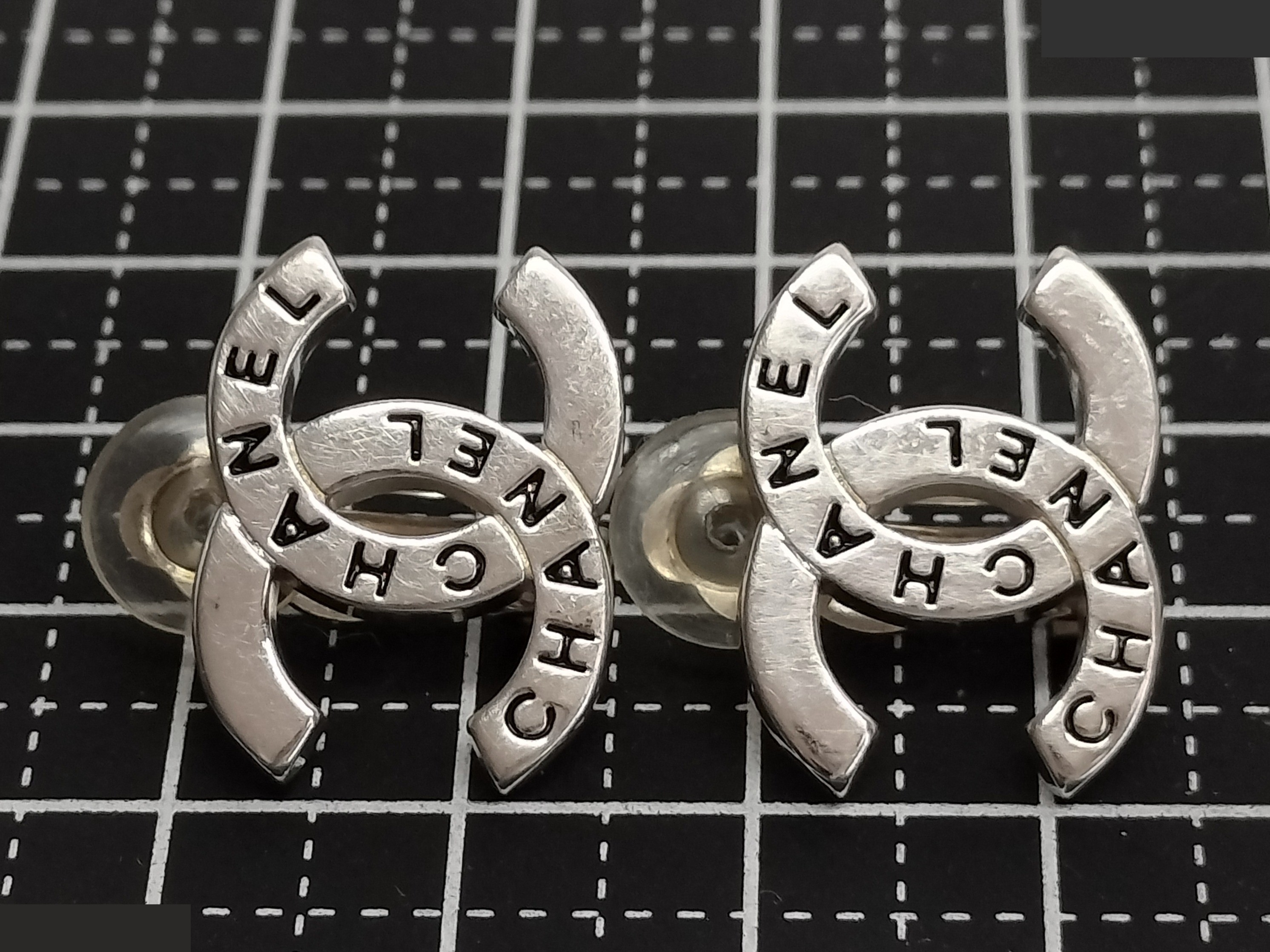 Coco Logo Silver Earrings — view 5