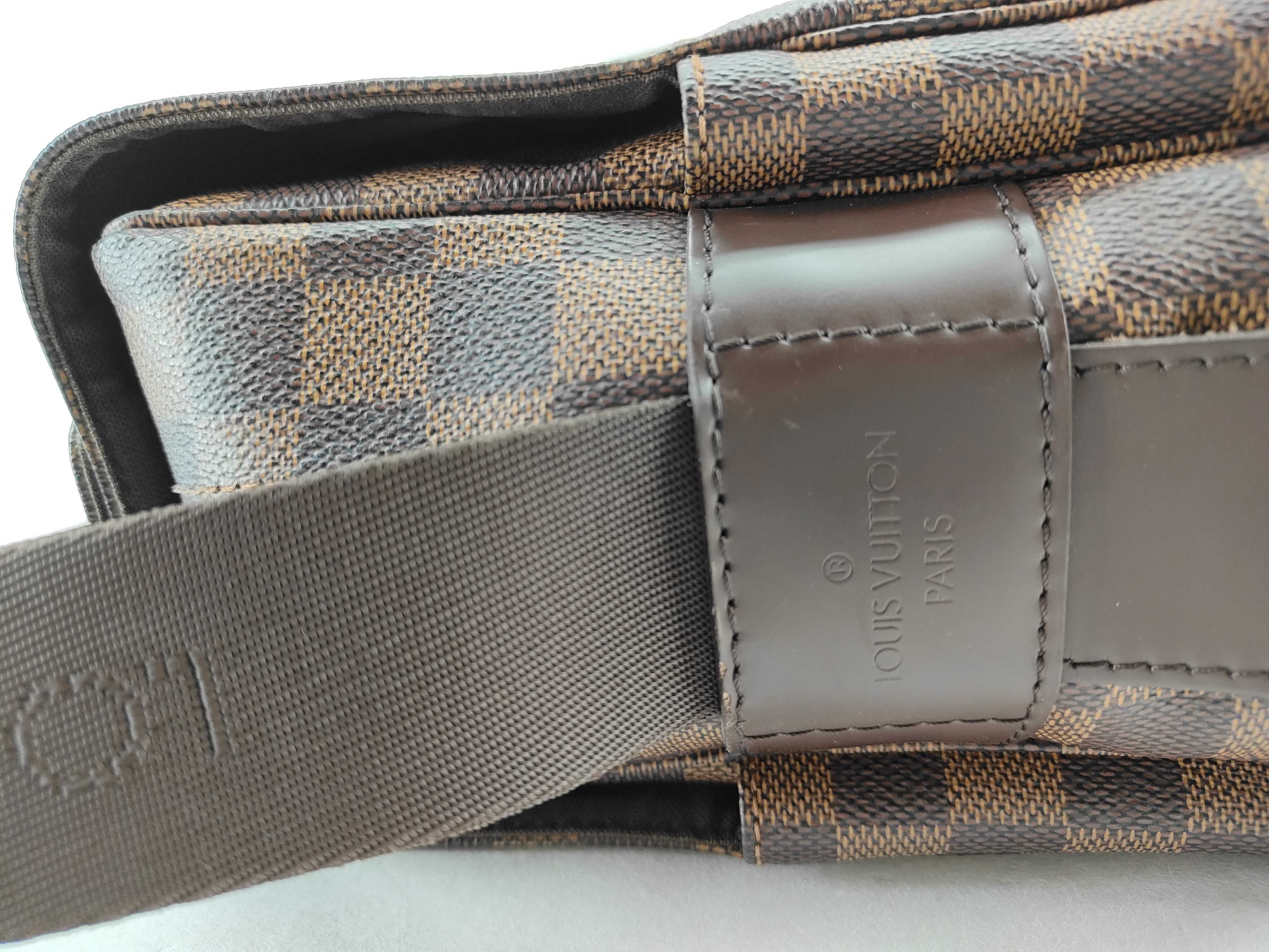 Damier PH- Damier Ebene Canvas Naviglio Shoulder Bag Brown — view 5