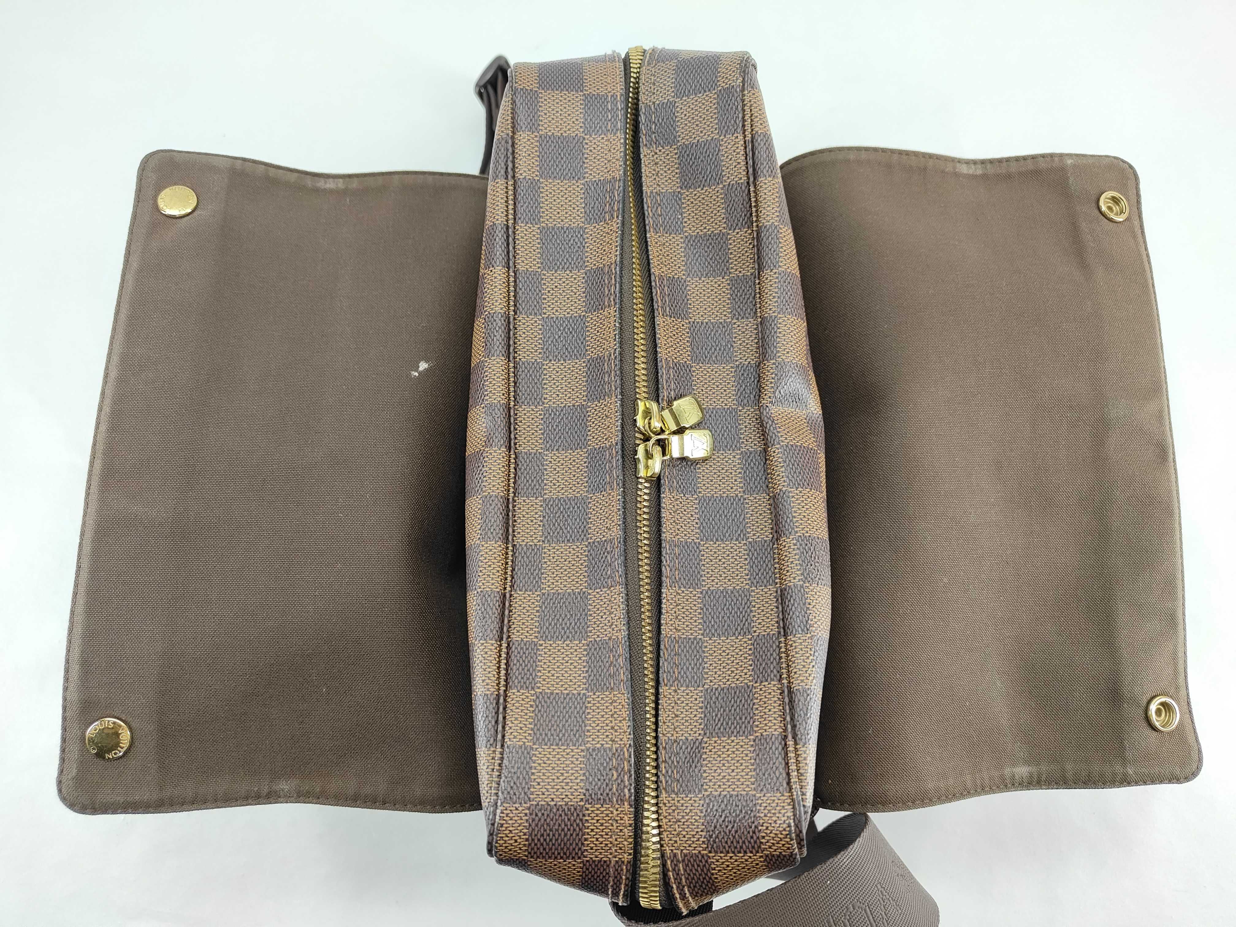 Damier PH- Damier Ebene Canvas Naviglio Shoulder Bag Brown — view 10