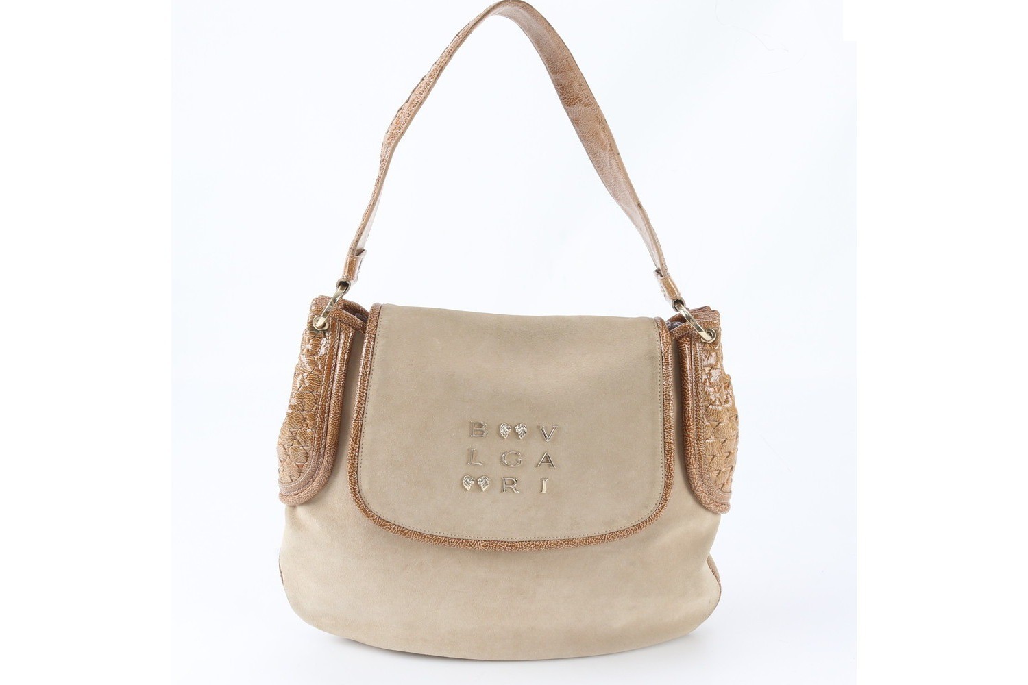 Flap shoulder bag, handbag, genuine leather