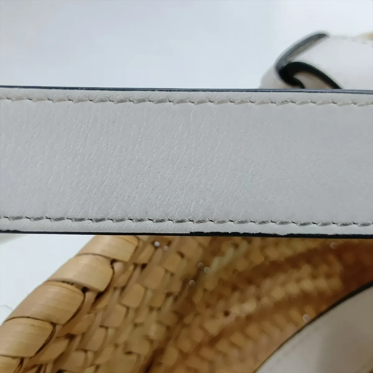 Basket Small Raffia x Leather Basket Bag Beige x White — view 11