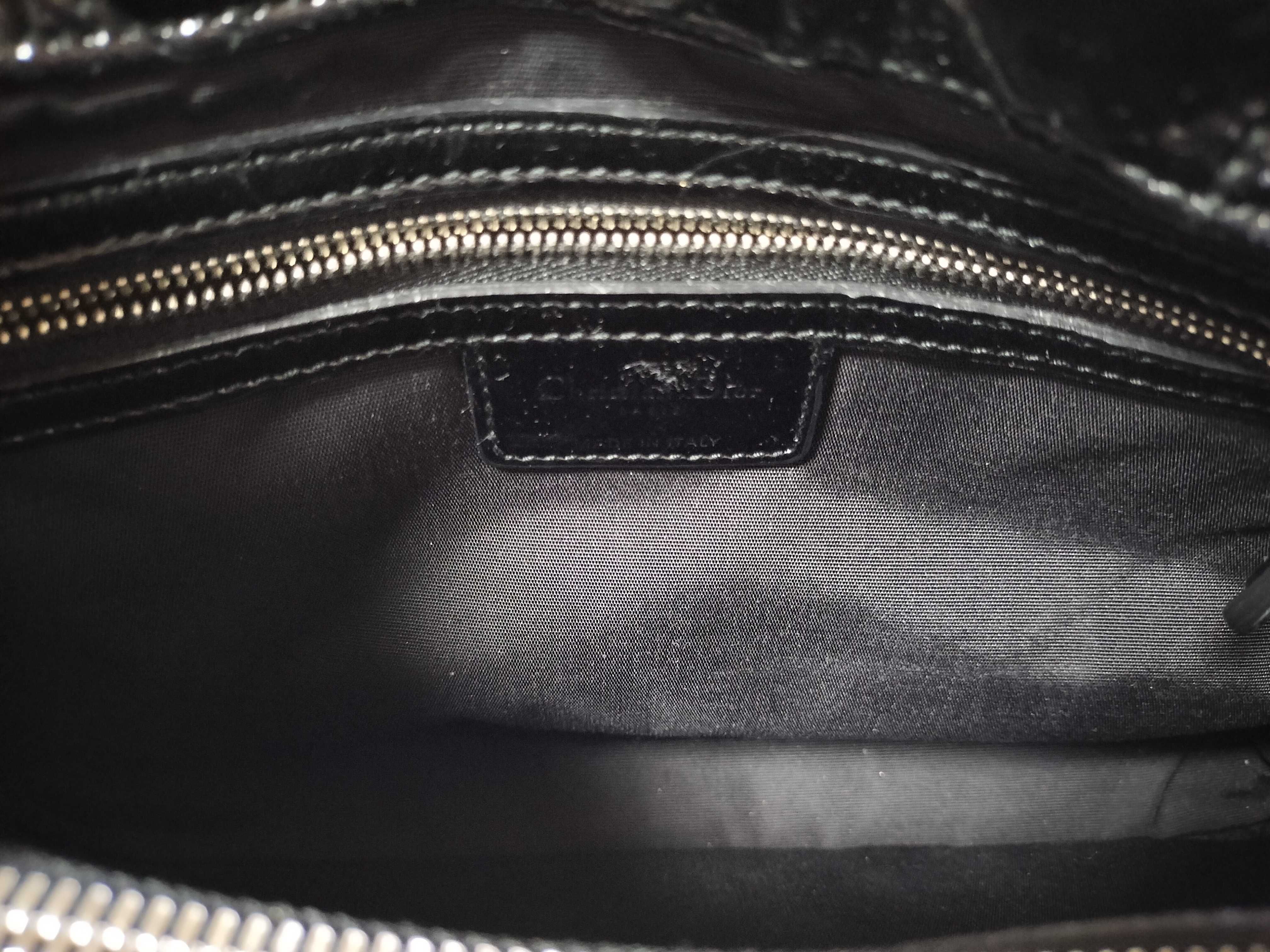 Lady Dior Patent Enamel CD Logo Chain Bag Tote Bag — view 13