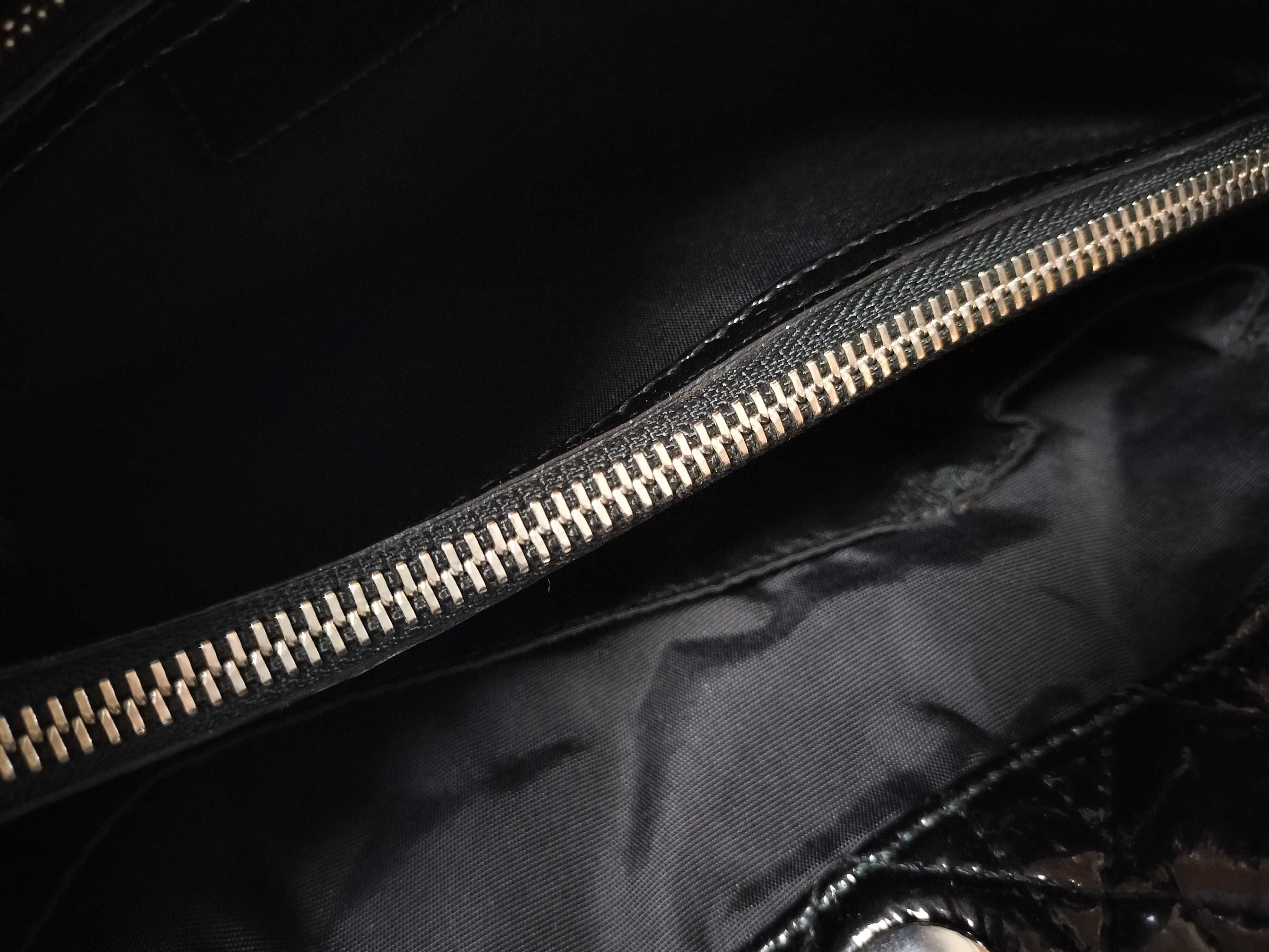 Lady Dior Patent Enamel CD Logo Chain Bag Tote Bag — view 9