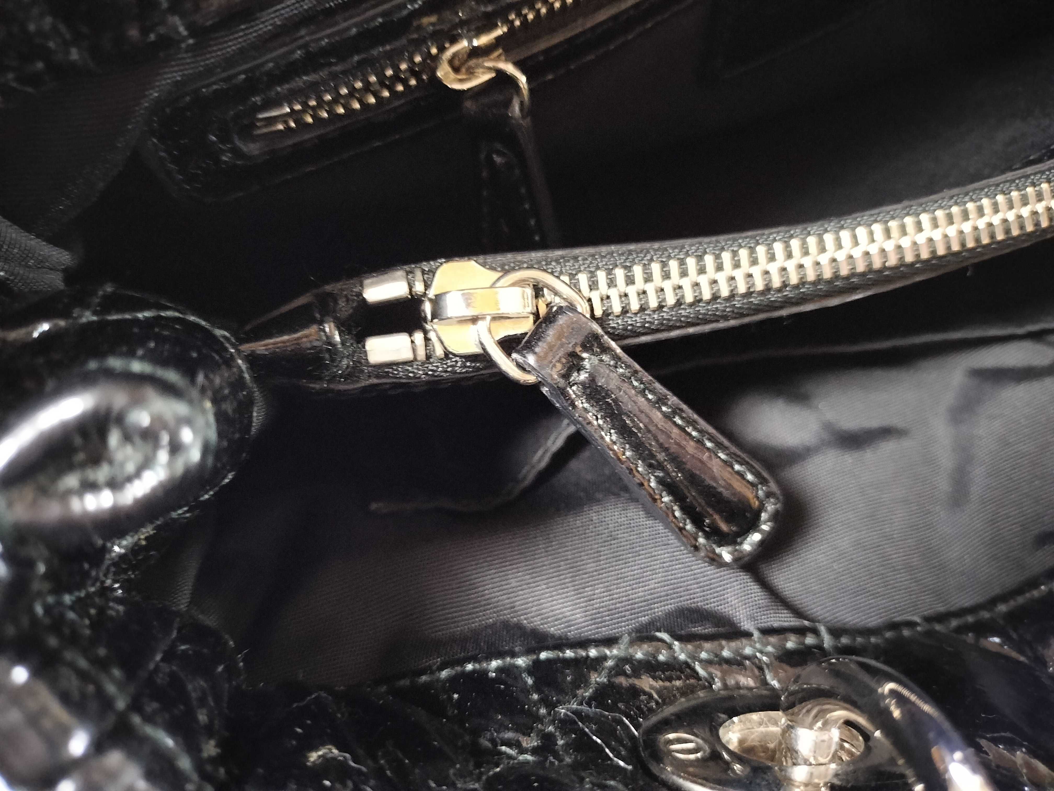 Lady Dior Patent Enamel CD Logo Chain Bag Tote Bag — view 10