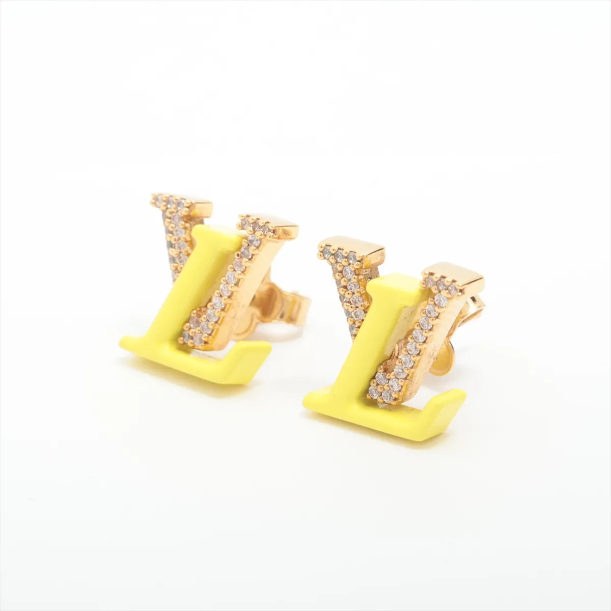 Bookle Doreille LV Iconic TE0233 Earrings (for both ears) GP x Rhinestone Gold x Yellow — view 3