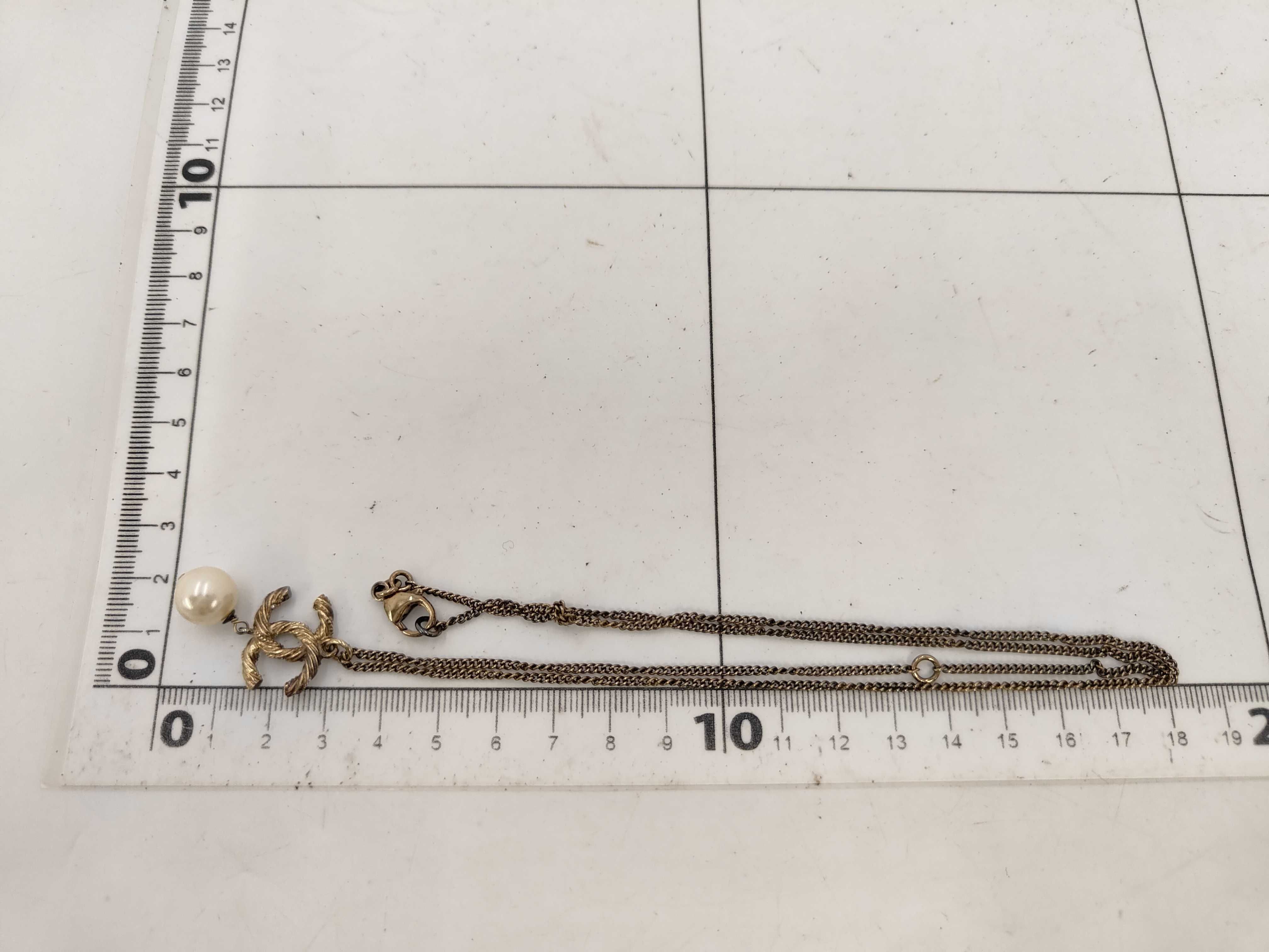 C14V Coco Mark Rhinestone Pearl Necklace — view 6