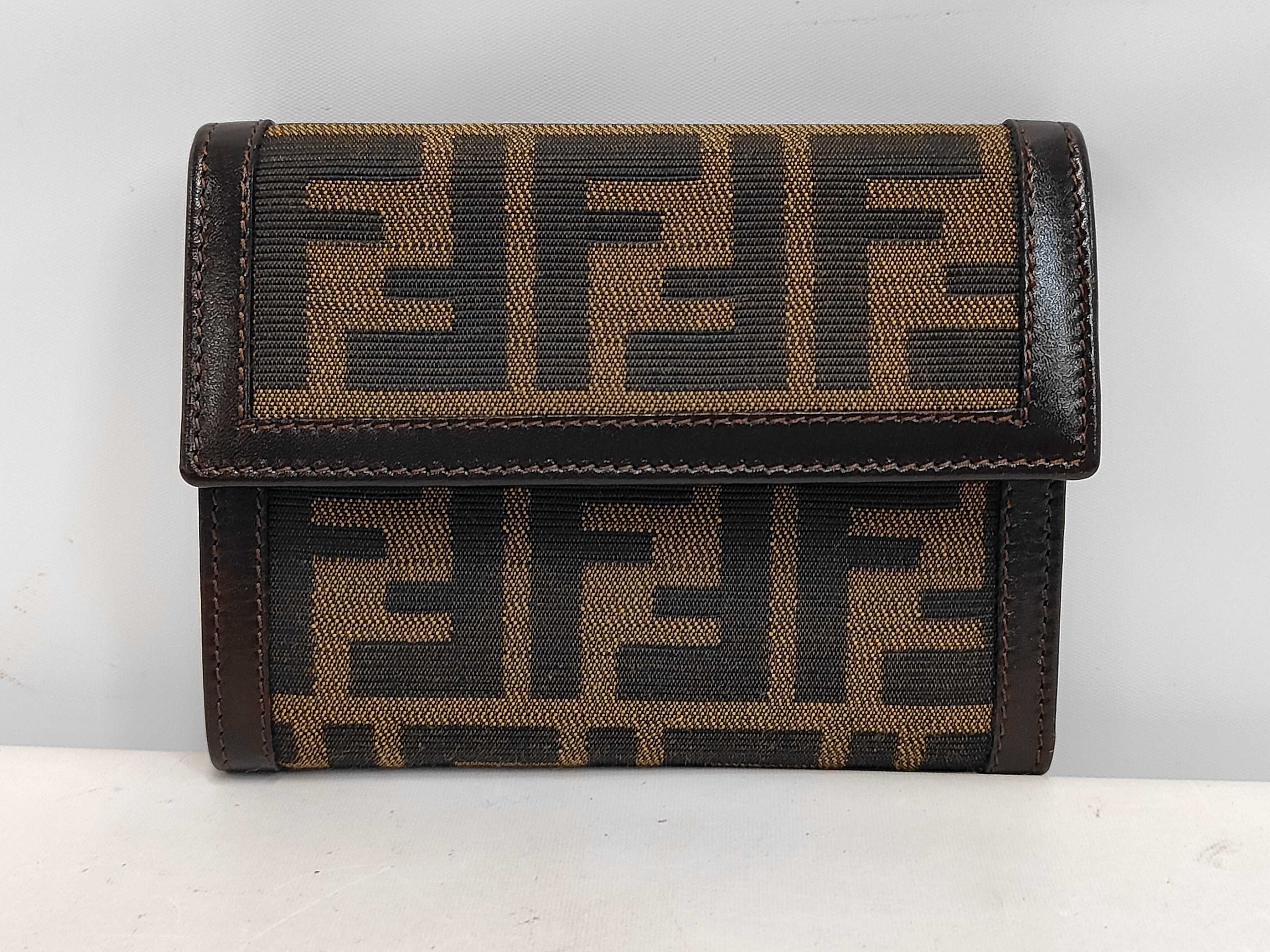 Zucca Bi-fold Wallet, Canvas, Brown